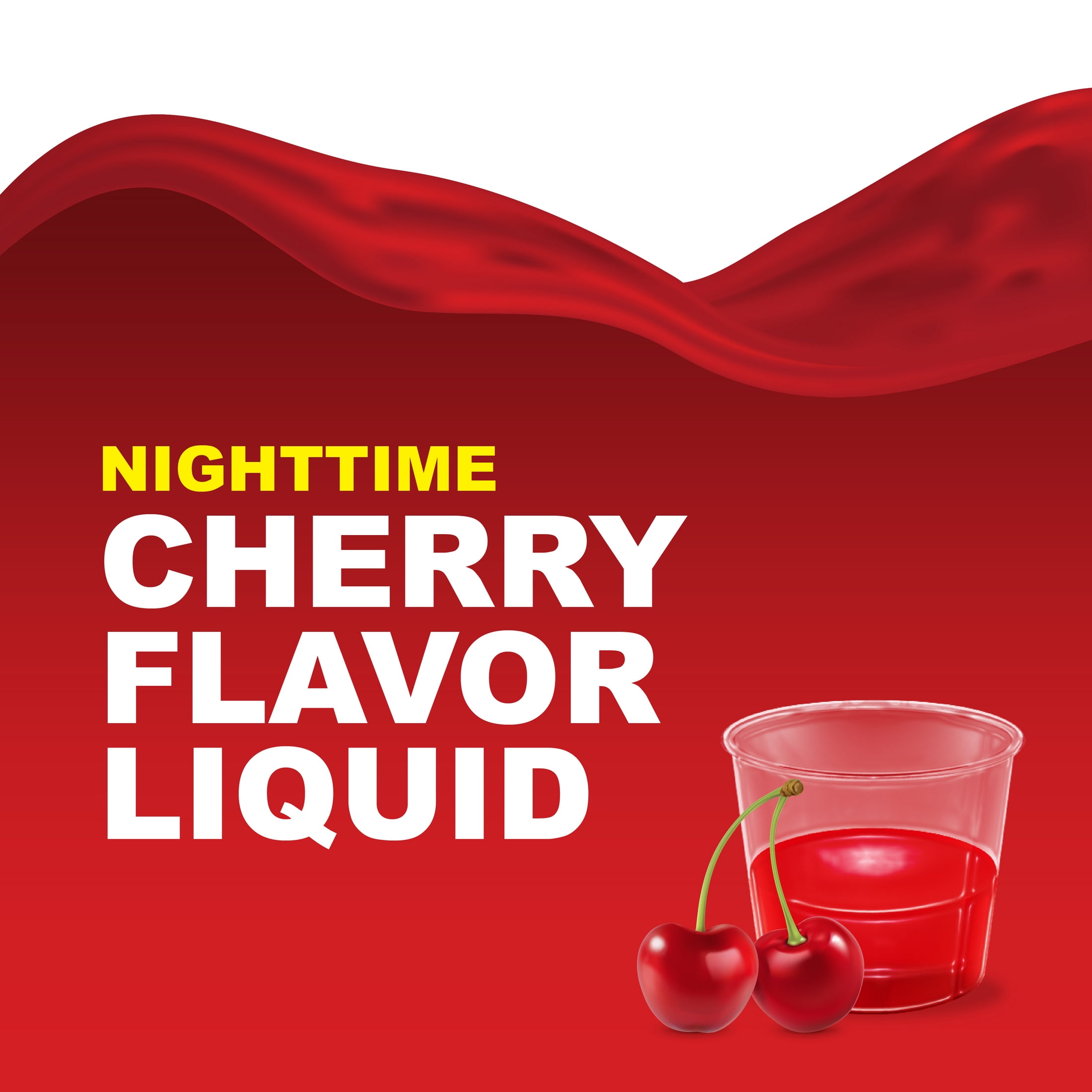 Equate Nighttime Cold Flu Liquid Medicine 6 Hour Relief Cherry Flavor 12 fl oz