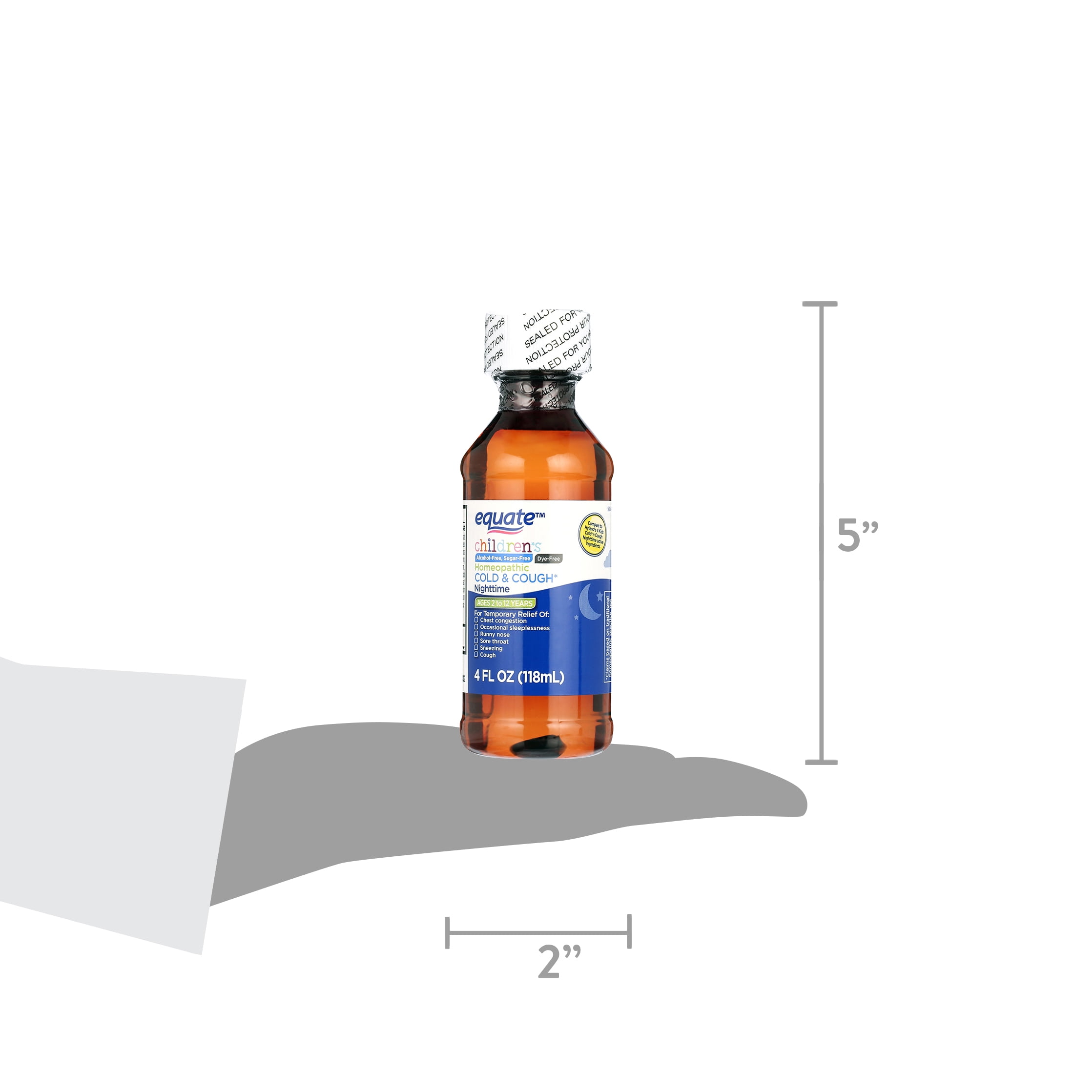 Equate Kids Homeopathic Cold Cough Liquid Twin Pack 4 fl oz for Daytime Nighttime