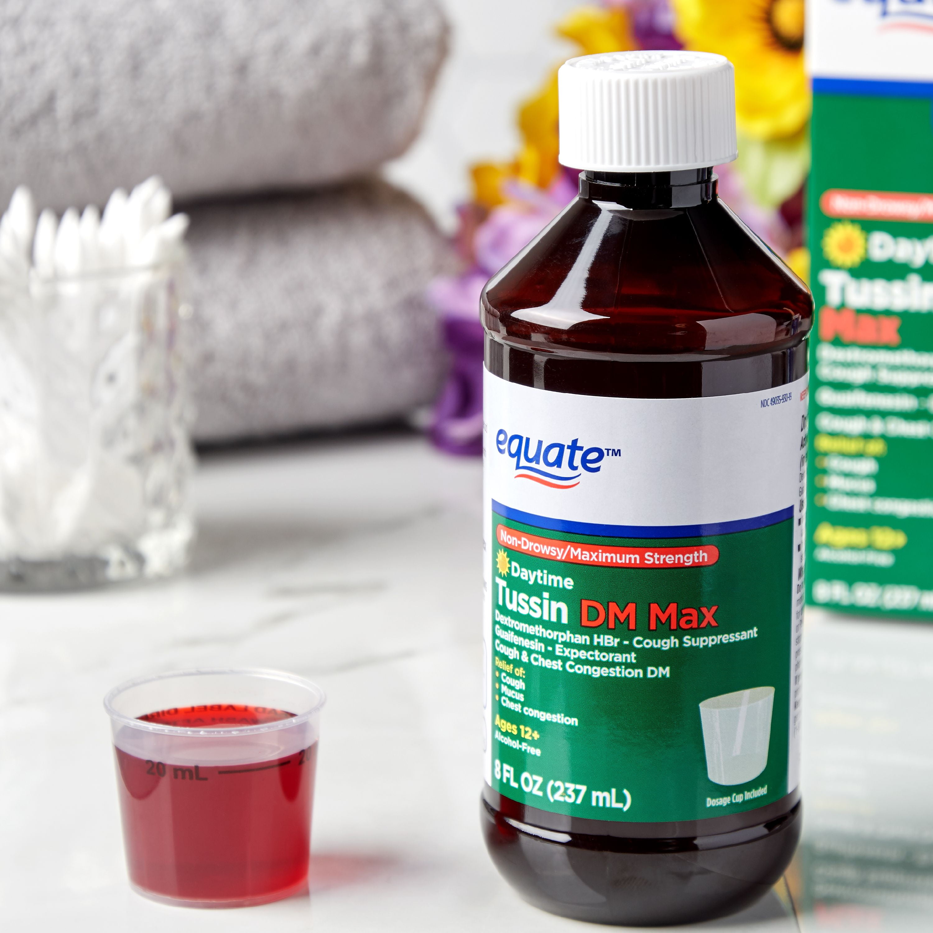 Equate Non Drowsy Maximum Strength Tussin DM Max Liquid 8 fl oz