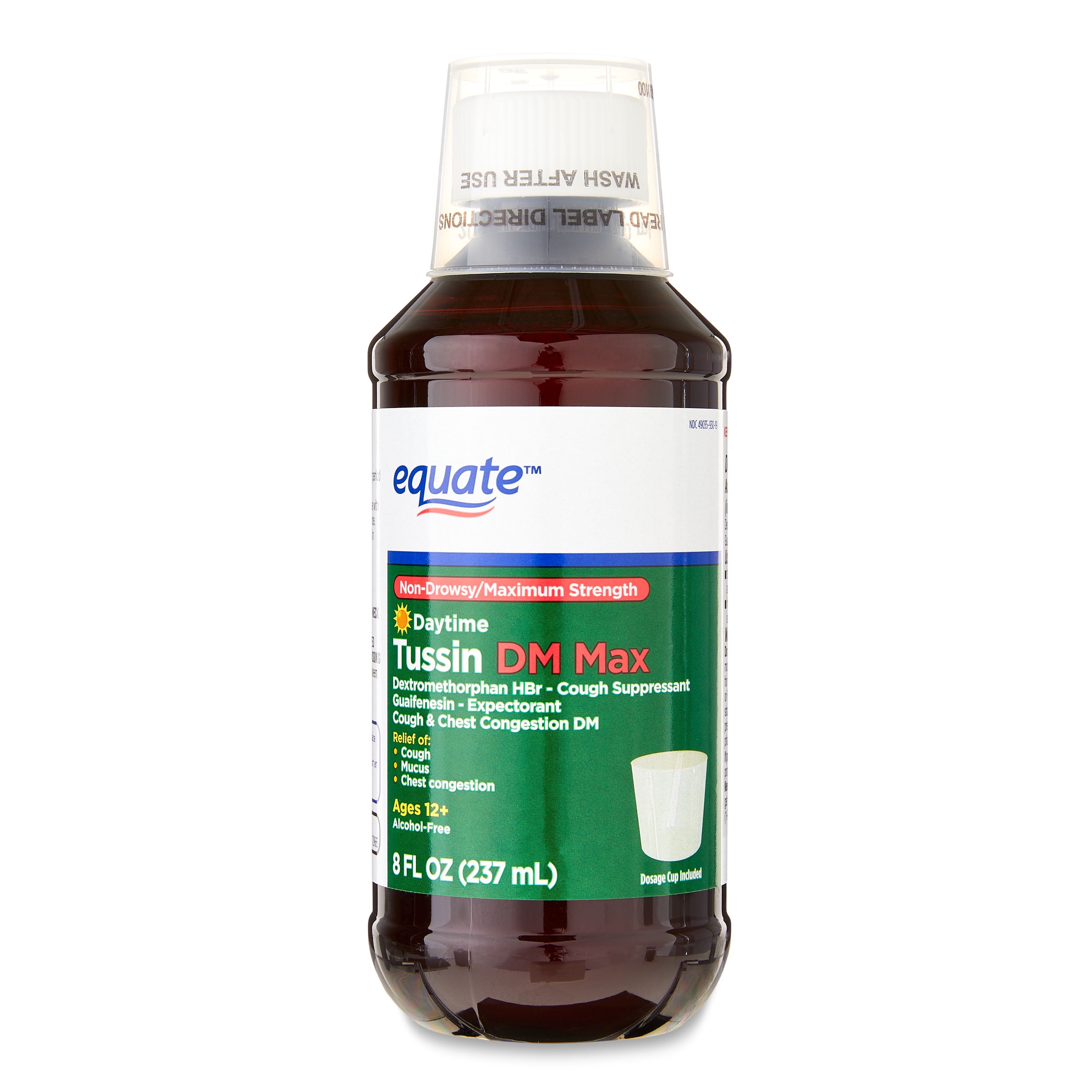 Equate Non Drowsy Maximum Strength Tussin DM Max Liquid 8 fl oz
