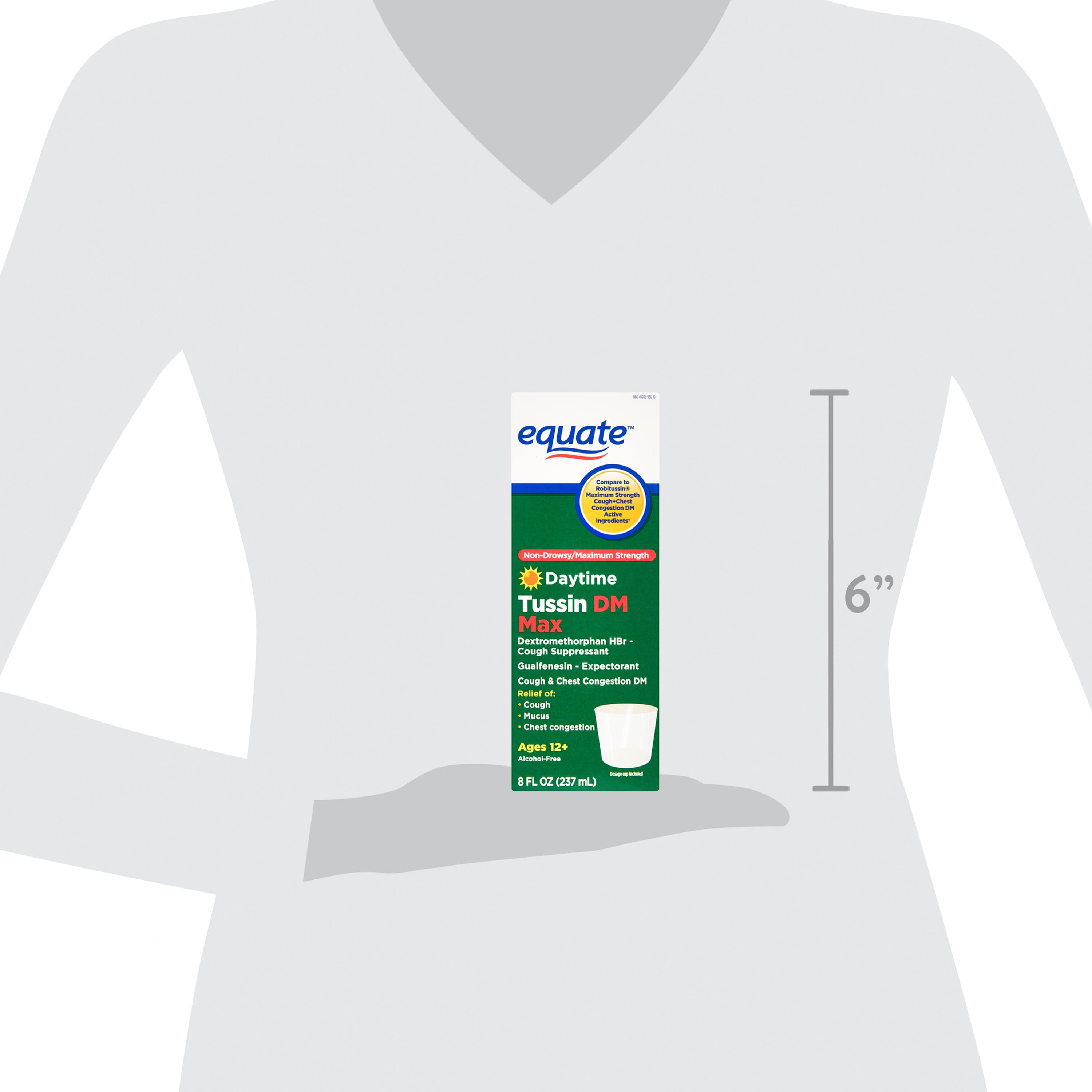 Equate Non Drowsy Maximum Strength Tussin DM Max Liquid 8 fl oz