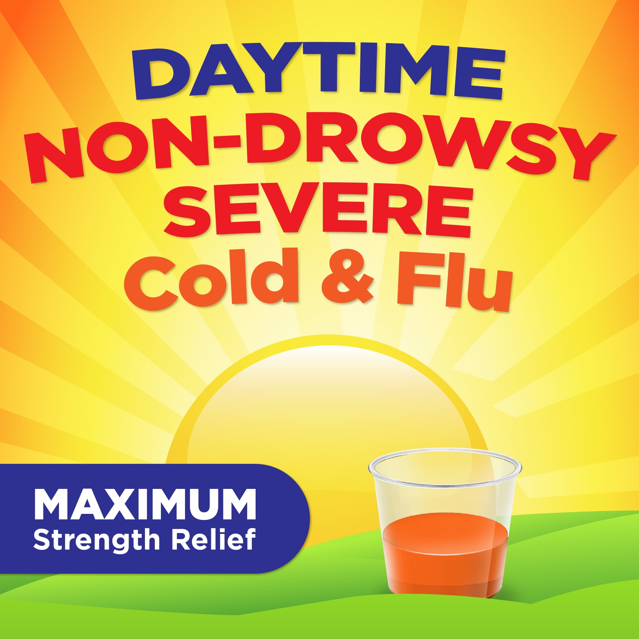 Equate Severe Daytime Cold Flu Relief Original Flavor Liquid 12 fl oz