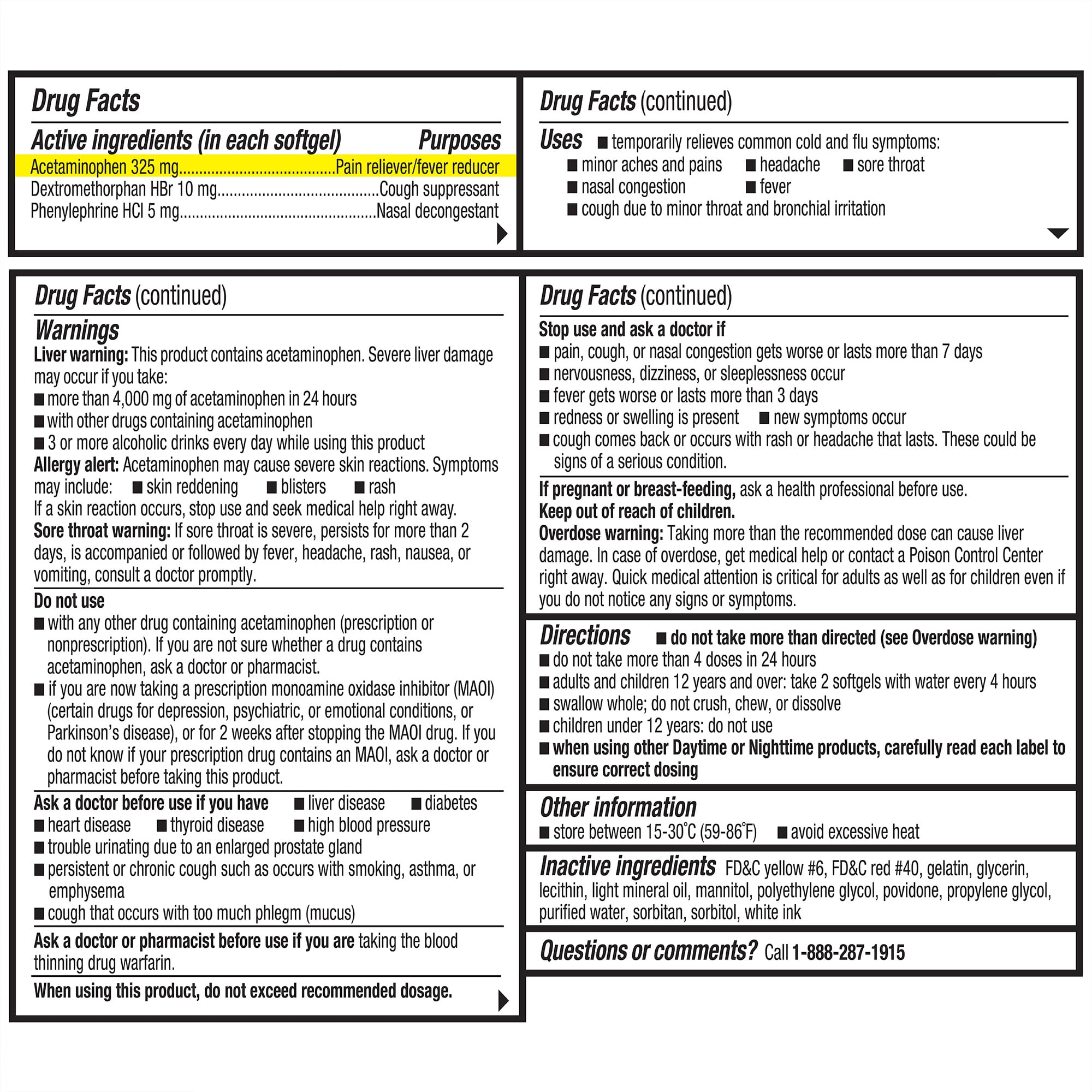 Equate Non Drowsy Cold Flu Multi Symptom Relief Softgels 48 Count