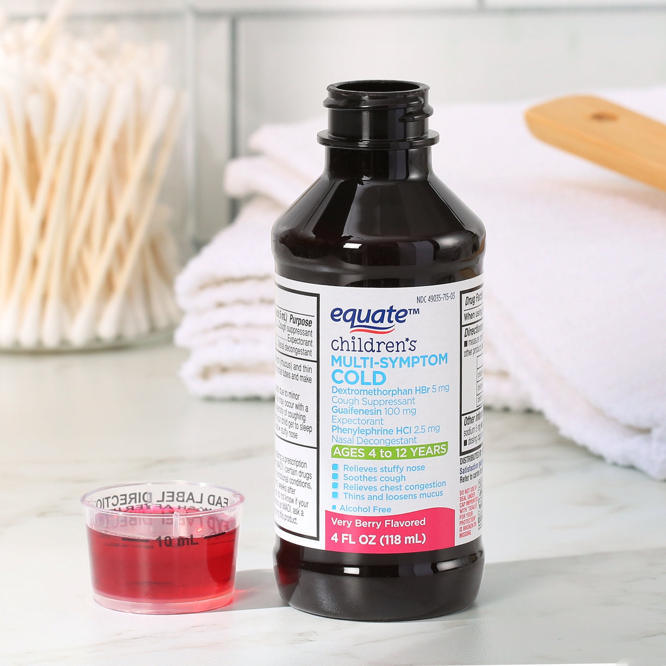 Equate Kids MultiSymptom Cold Very Berry Liquid 4 fl oz