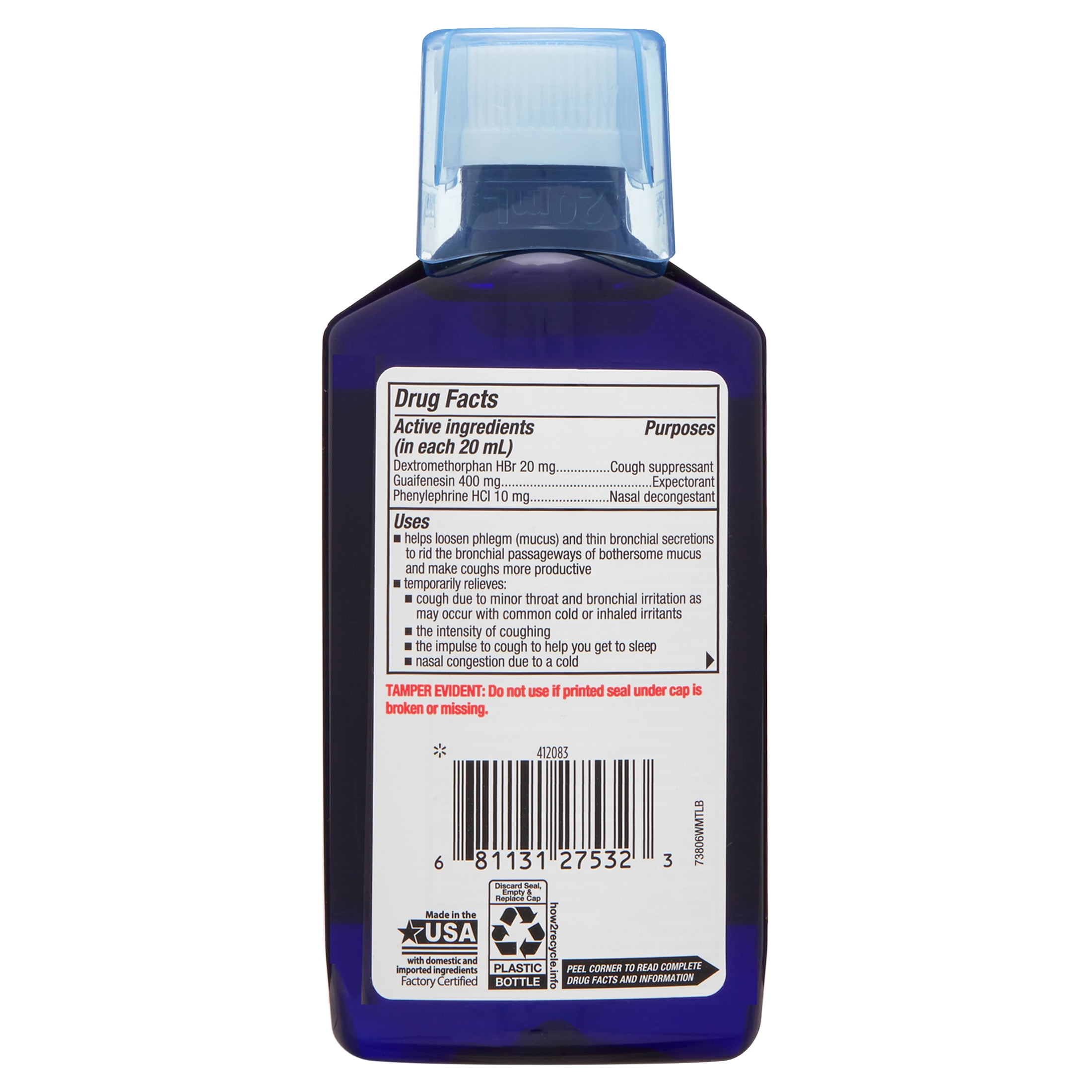Equate Severe Congestion Cough Liquid OTC 6 fl oz
