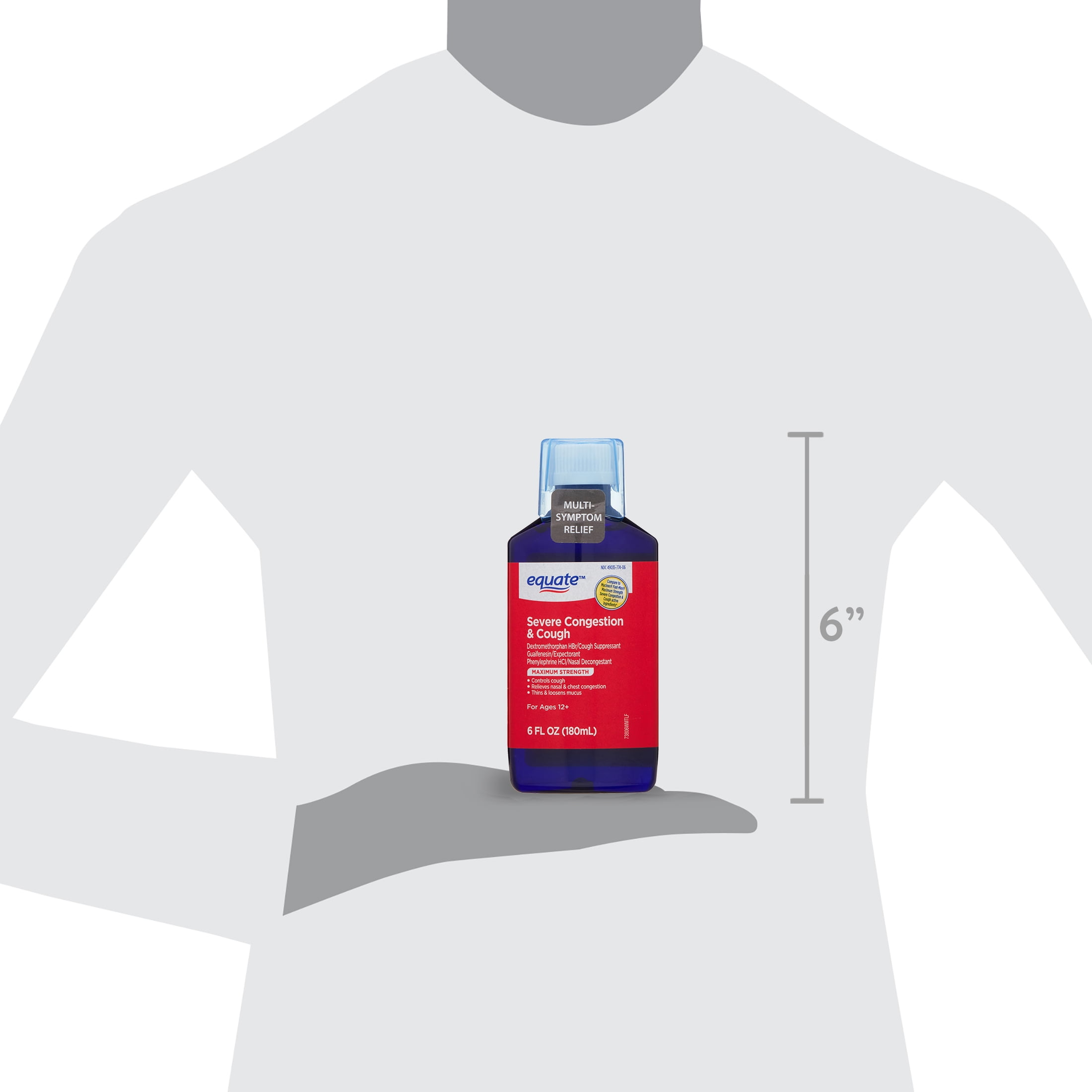 Equate Severe Congestion Cough Liquid OTC 6 fl oz