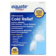 Equate Effervescent Cold Relief 48 Tablets for Fast Relief