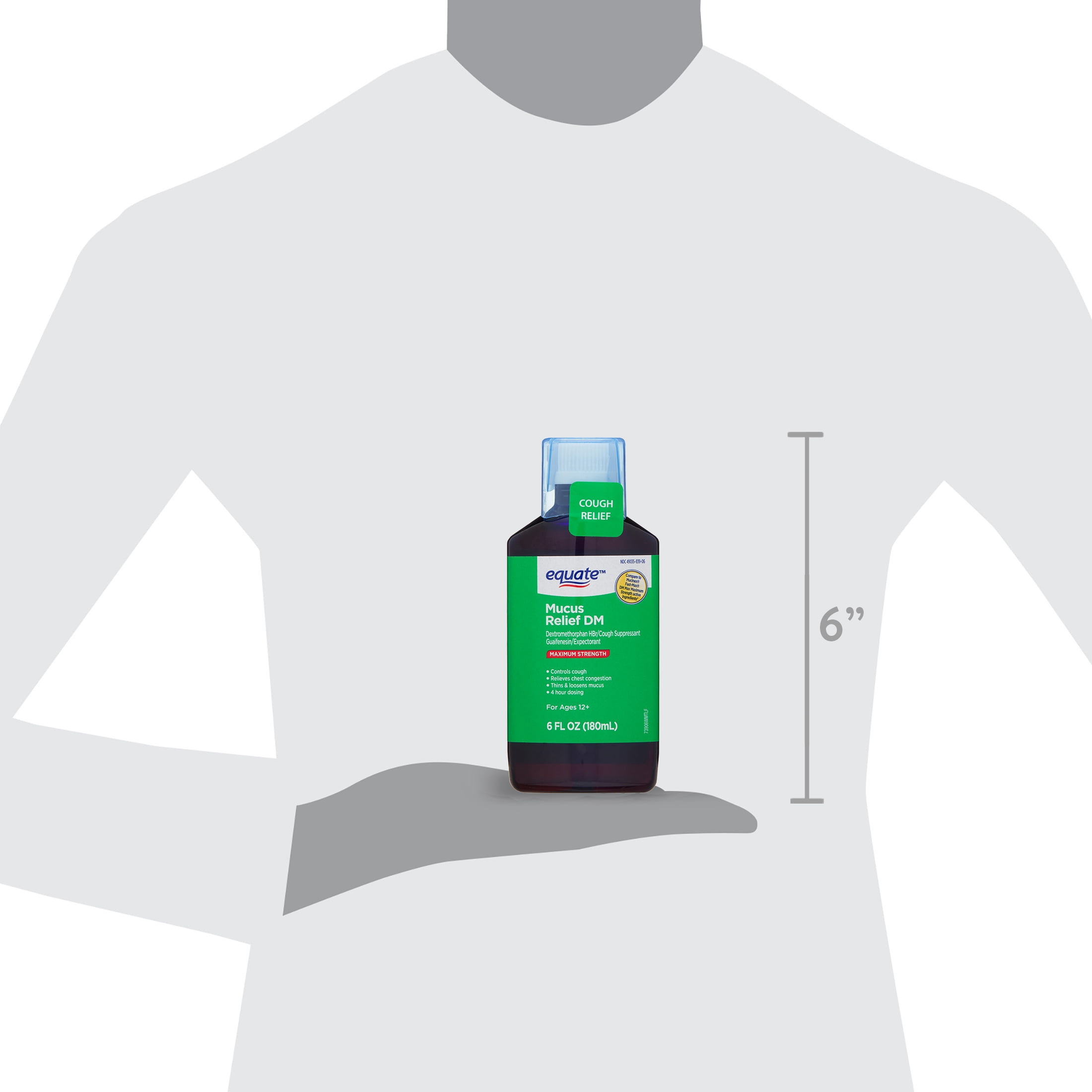 Equate Mucus Relief DM Liquid Cough Suppressant Expectorant 6 fl oz