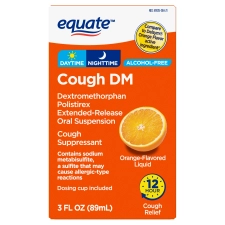 Equate 12 Hour Cough Relief DM Orange Flavor 3 fl oz