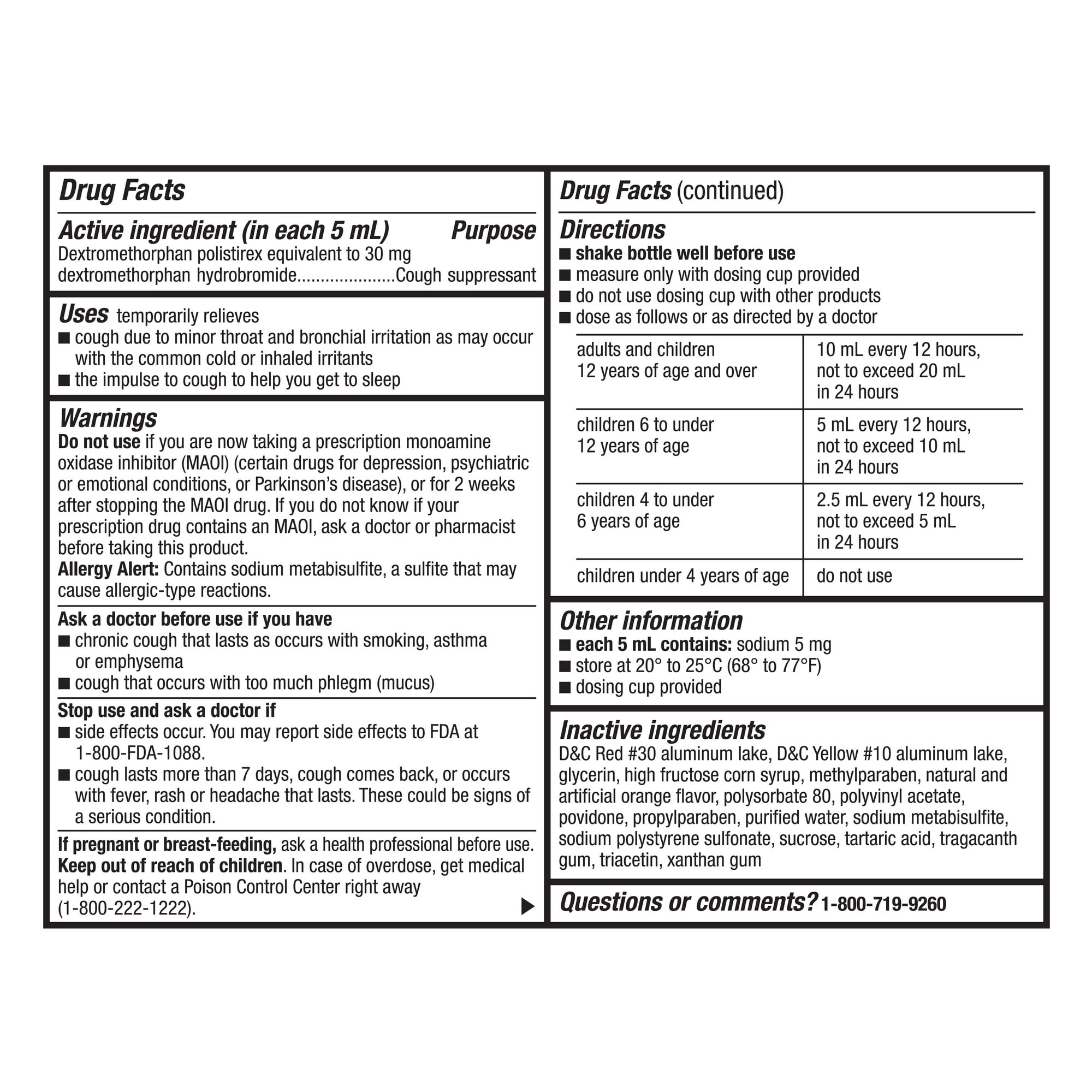 Equate 12 Hour Cough Relief DM Orange Flavor 3 fl oz