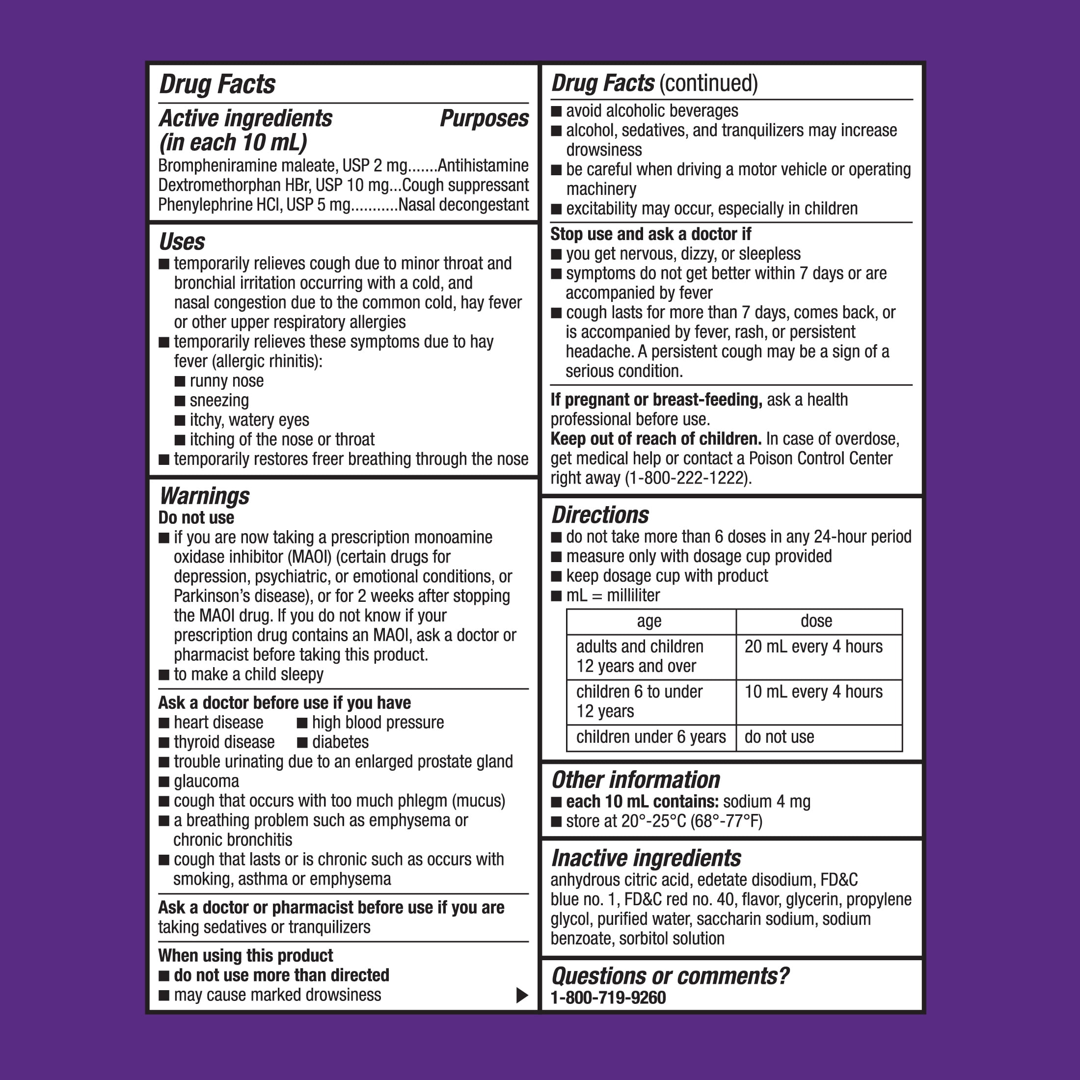 Equate Kids Cold Cough Red Grape Flavor 8 oz Bottle