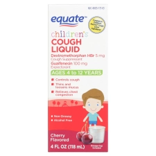 Equate Childrens Cough Liquid Cherry Flavor 4 fl oz