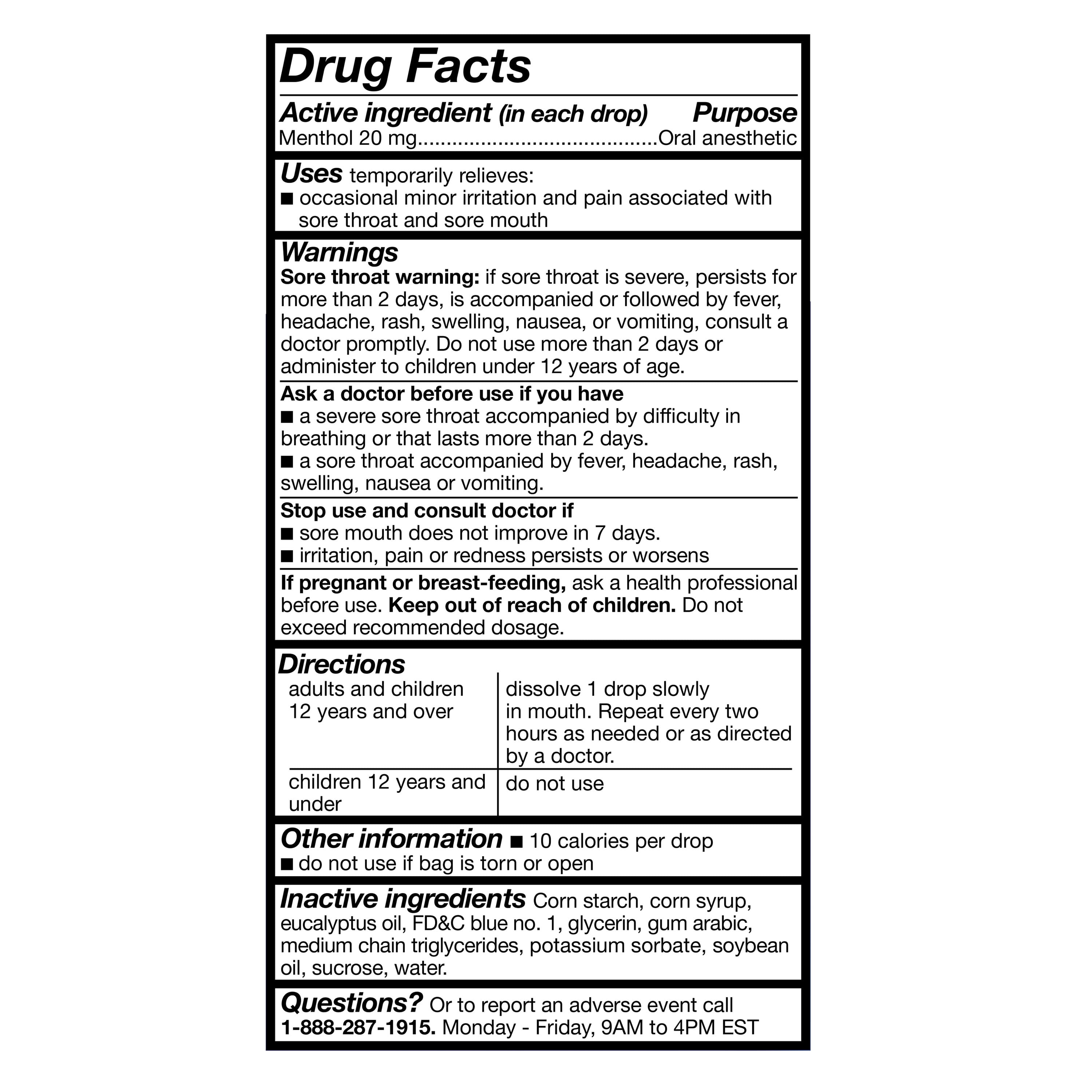 Equate Severe Medicated Menthol Throat Drops 45 Count for Soothing Relief