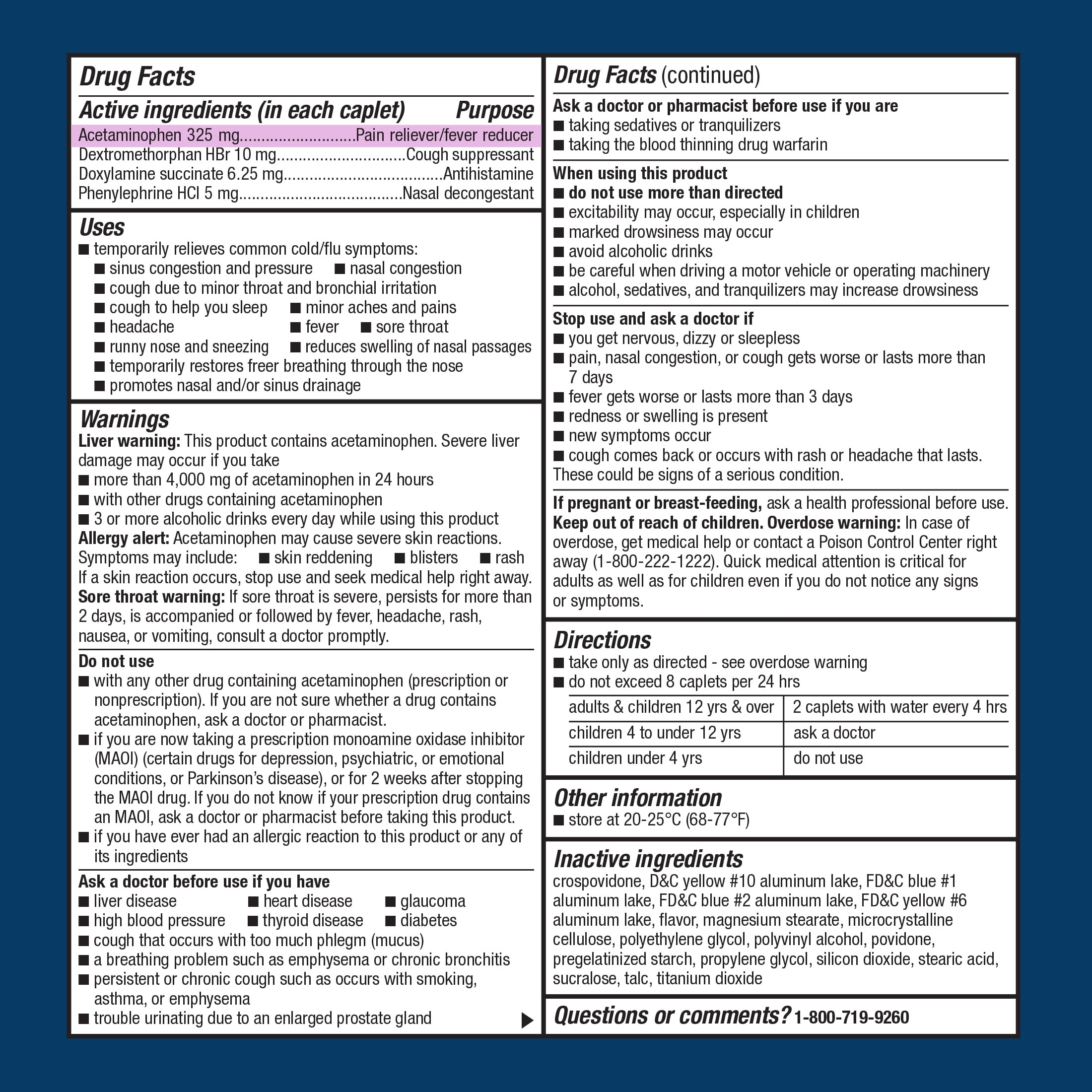 Equate Nighttime Vapor Ice Severe Cold Flu Coated Caplets 24 Count