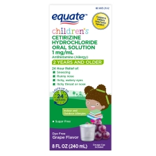 Equate Childrens Cetirizine Hydrochloride Allergy Relief Oral Solution 8 fl oz