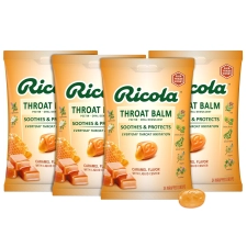 Ricola Caramel Throat Balm Drops 34ct x 4 Pack Coat Protect Throat Daily Relief