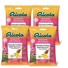 Ricola Honey Lemon Echinacea Herbal Cough Suppressant Throat Drops 19ct Bag Pack of 4