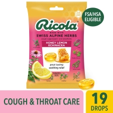 Ricola Honey Lemon Echinacea Cough Drops Throat Relief Cough Suppressant 19 Count