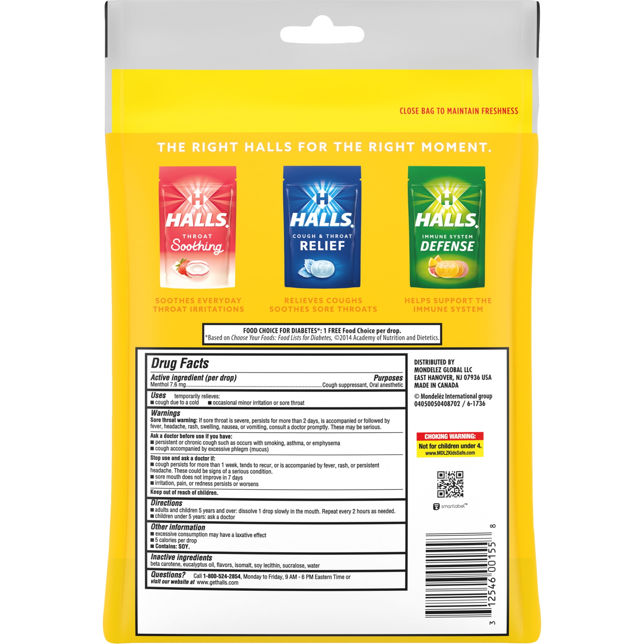 Halls Relief Honey Lemon Sugar Free Cough Drops Economy Pack 70 Drops
