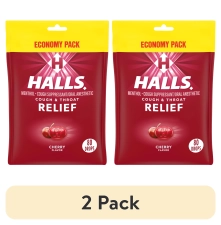 Halls  Relief Cherry Cough Drops Economy Pack 2 Pack 80 Drops