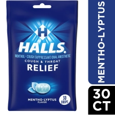 Halls Mentho-Lyptus Cough Drops 30 ct - Fast Relief Acai Flavor