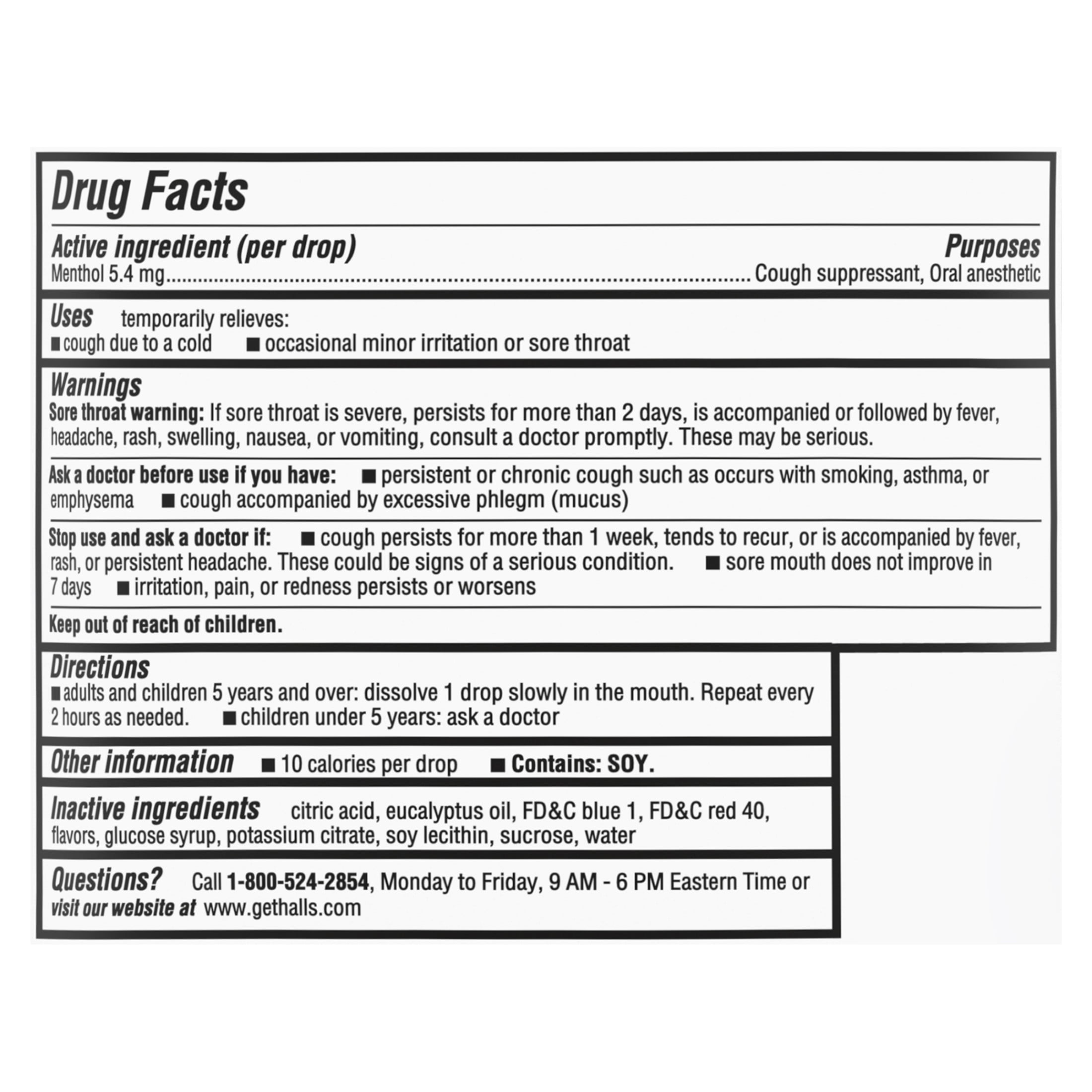 Halls Mentho-Lyptus Cough Drops 30 ct - Fast Relief Acai Flavor