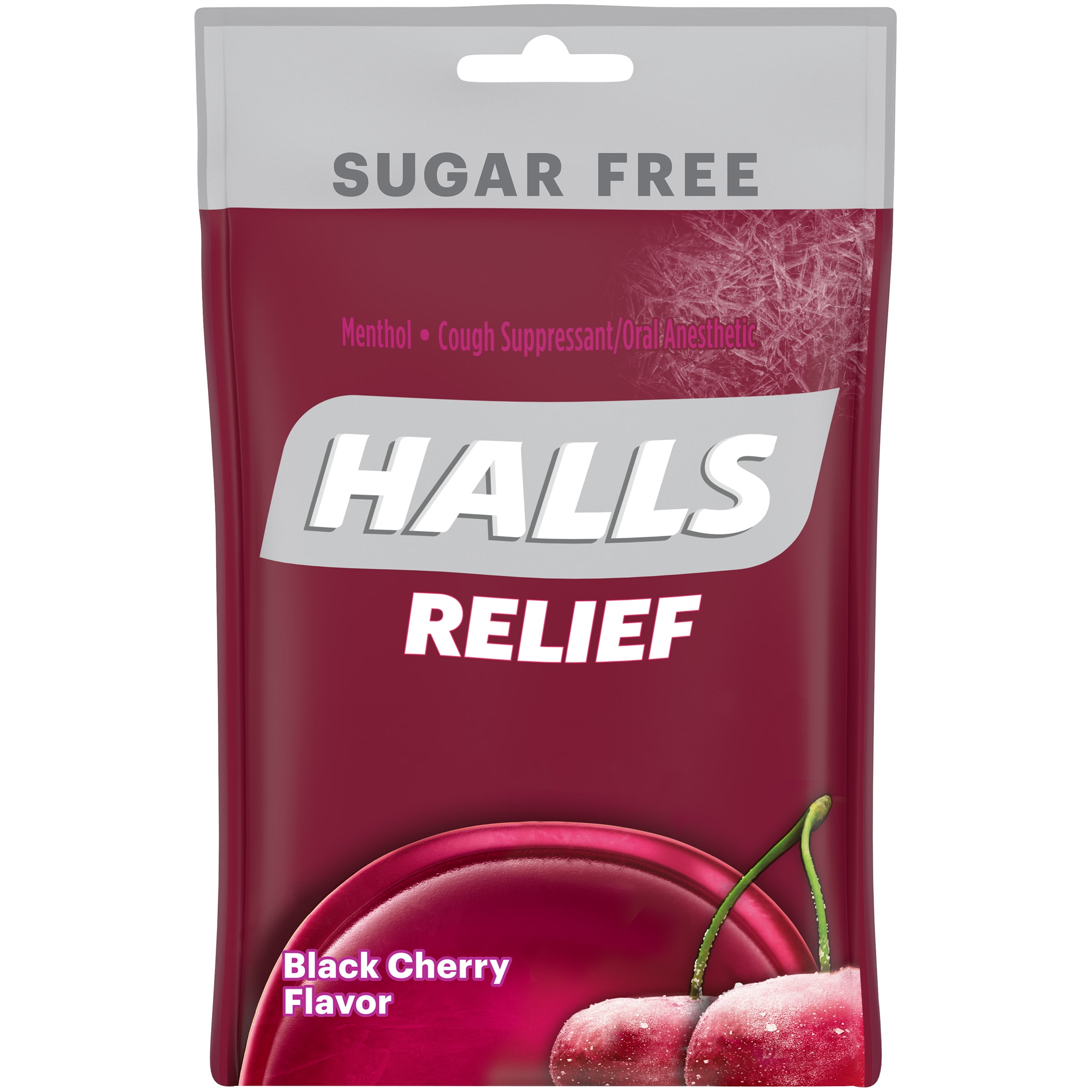 Halls Relief Black Cherry Sugar Free Cough Drops 25 Drops