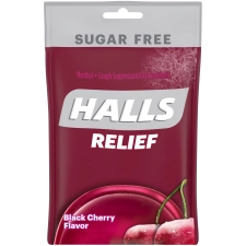 Halls  Relief Black Cherry Sugar Free Cough Drops 25 Drops
