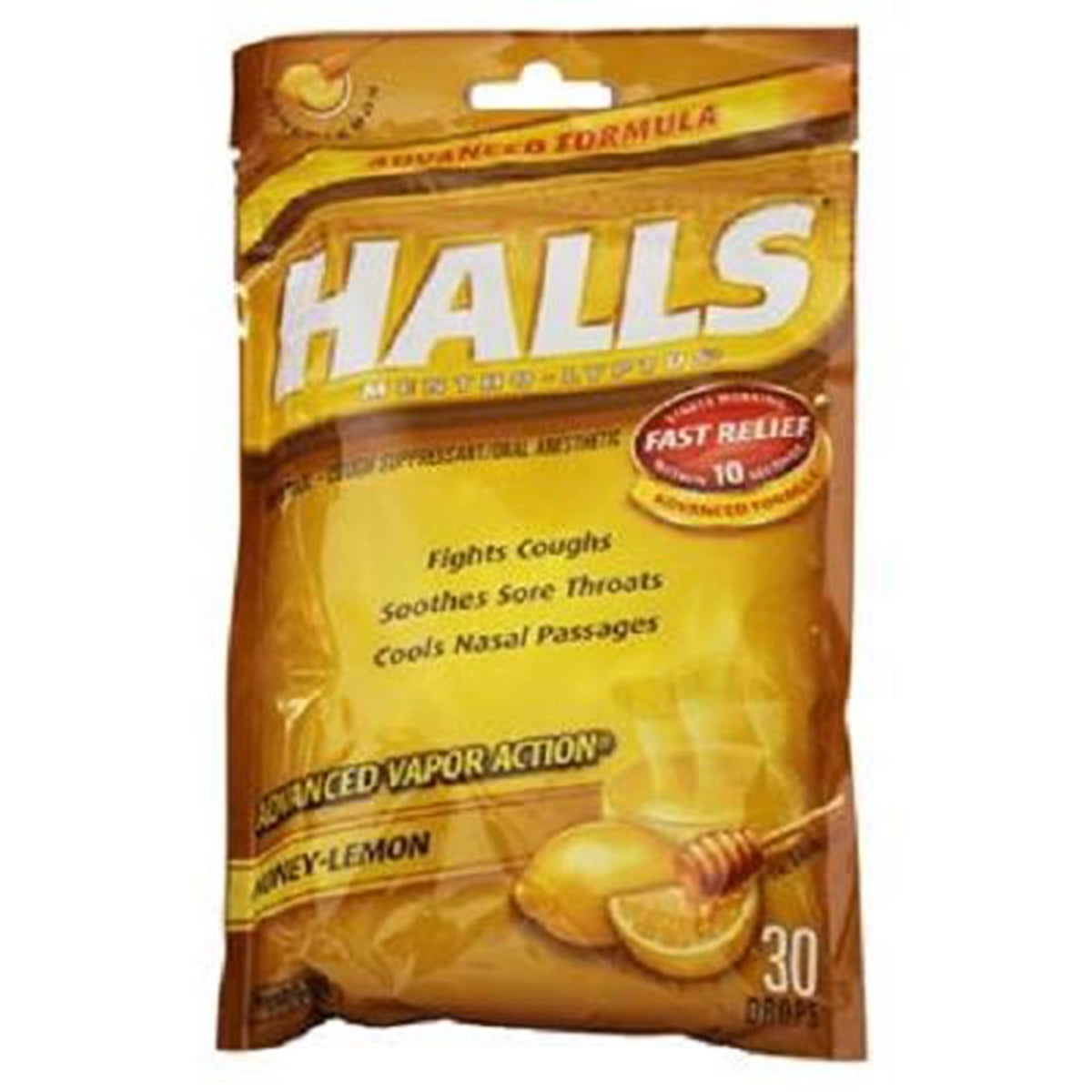 Honey Lemon Halls Bag Count 1 Cough Drops Grab Varieties Flavors