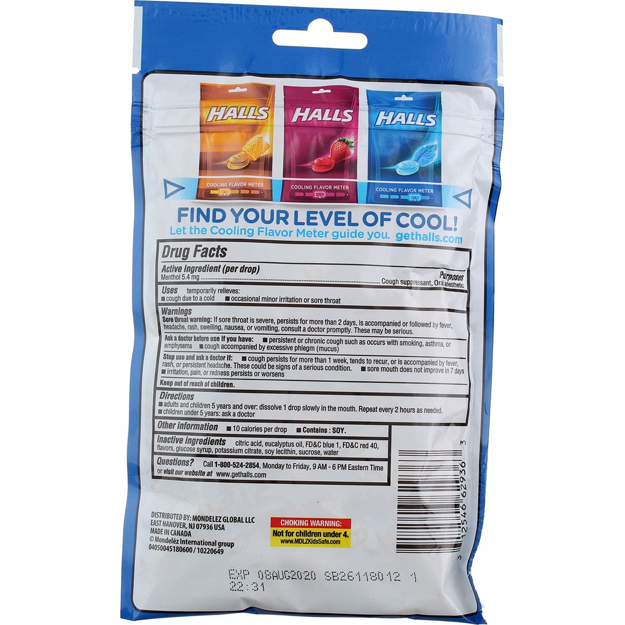 Halls Mentho-Lyptus Triple Action Drops 30 Each Pack of 2 for Great Relief