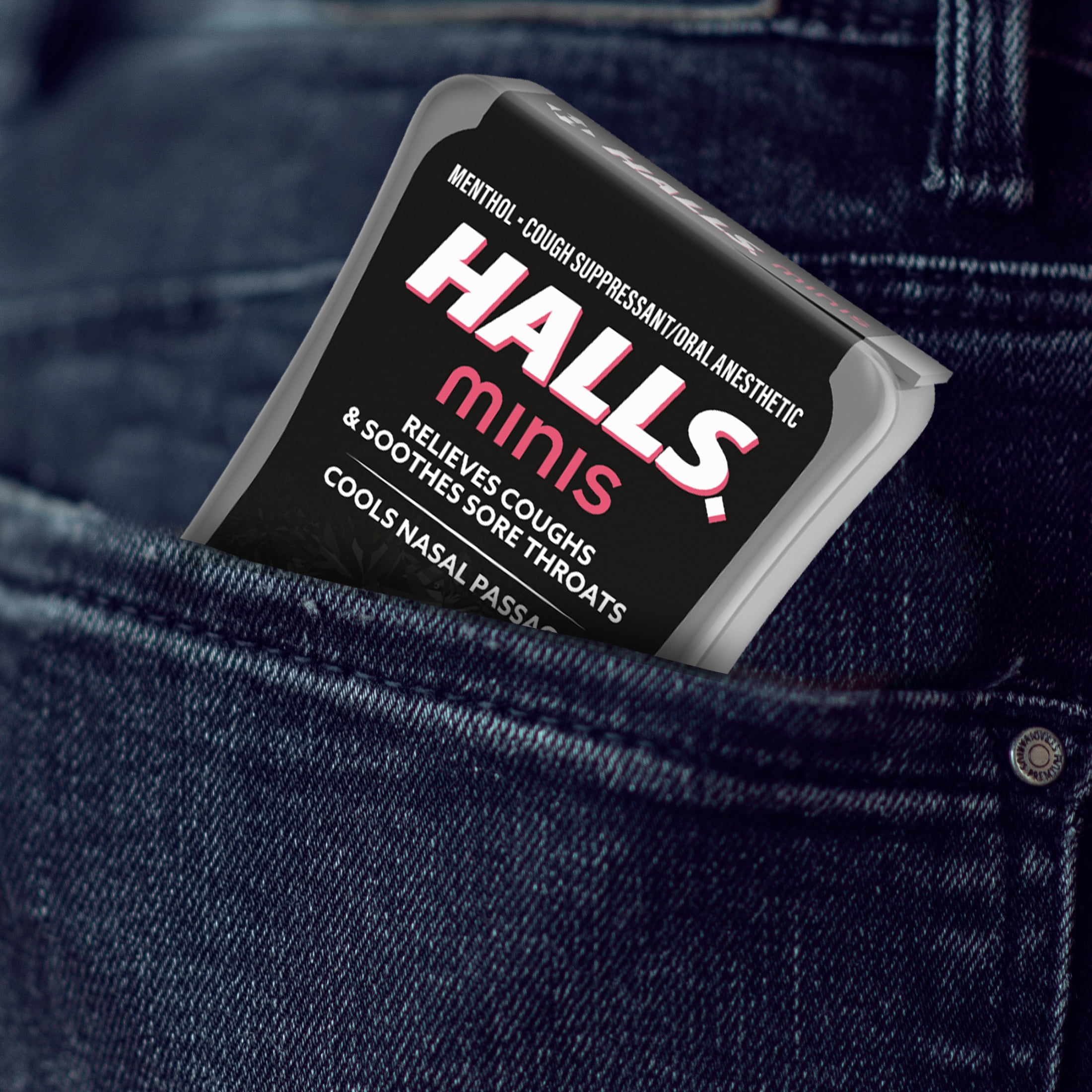 Halls Minis Watermelon Flavor Sugar Free Cough Drops 24 Drops Bundle