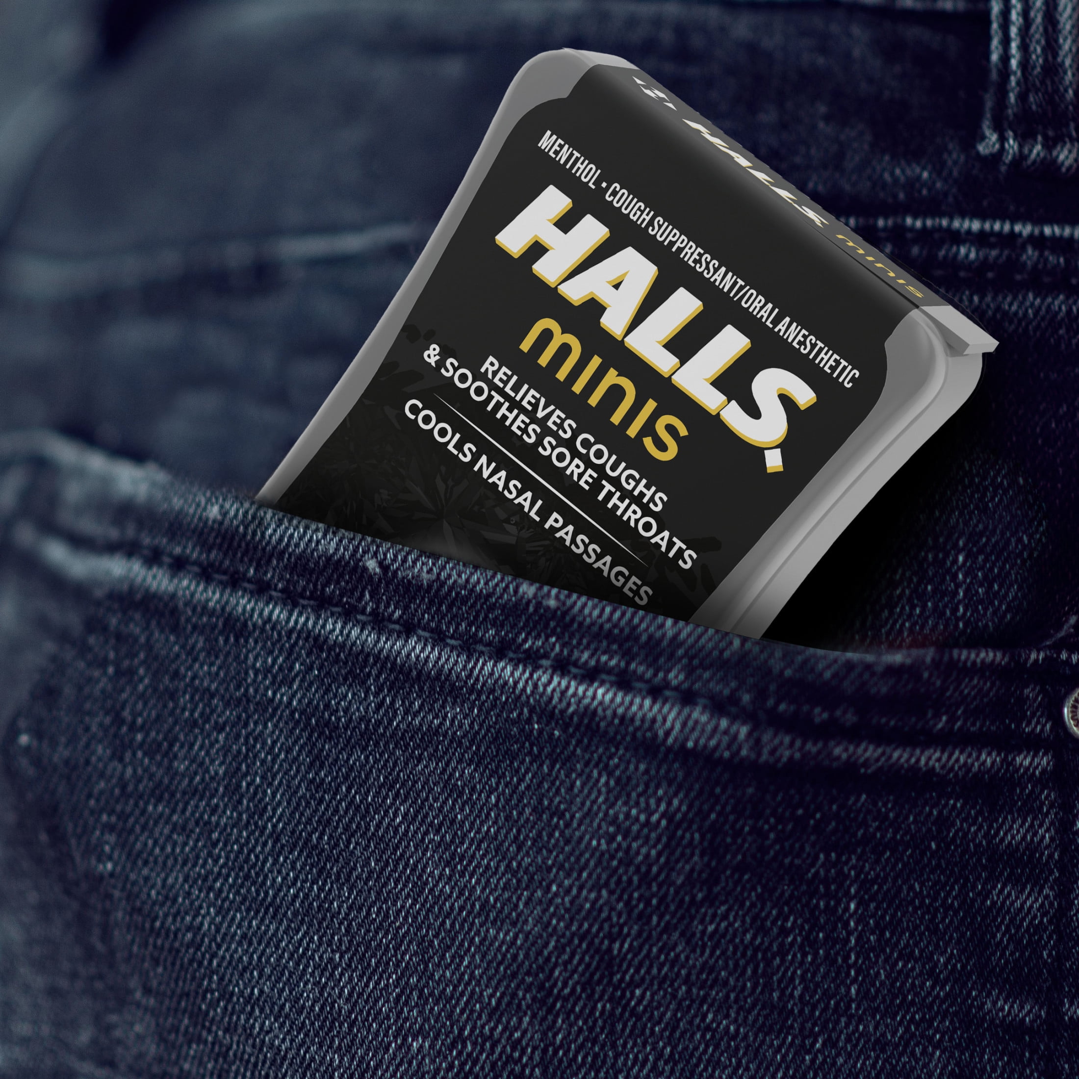 Halls Mini Honey Lemon Sugar-Free Cough Drops 24 Count
