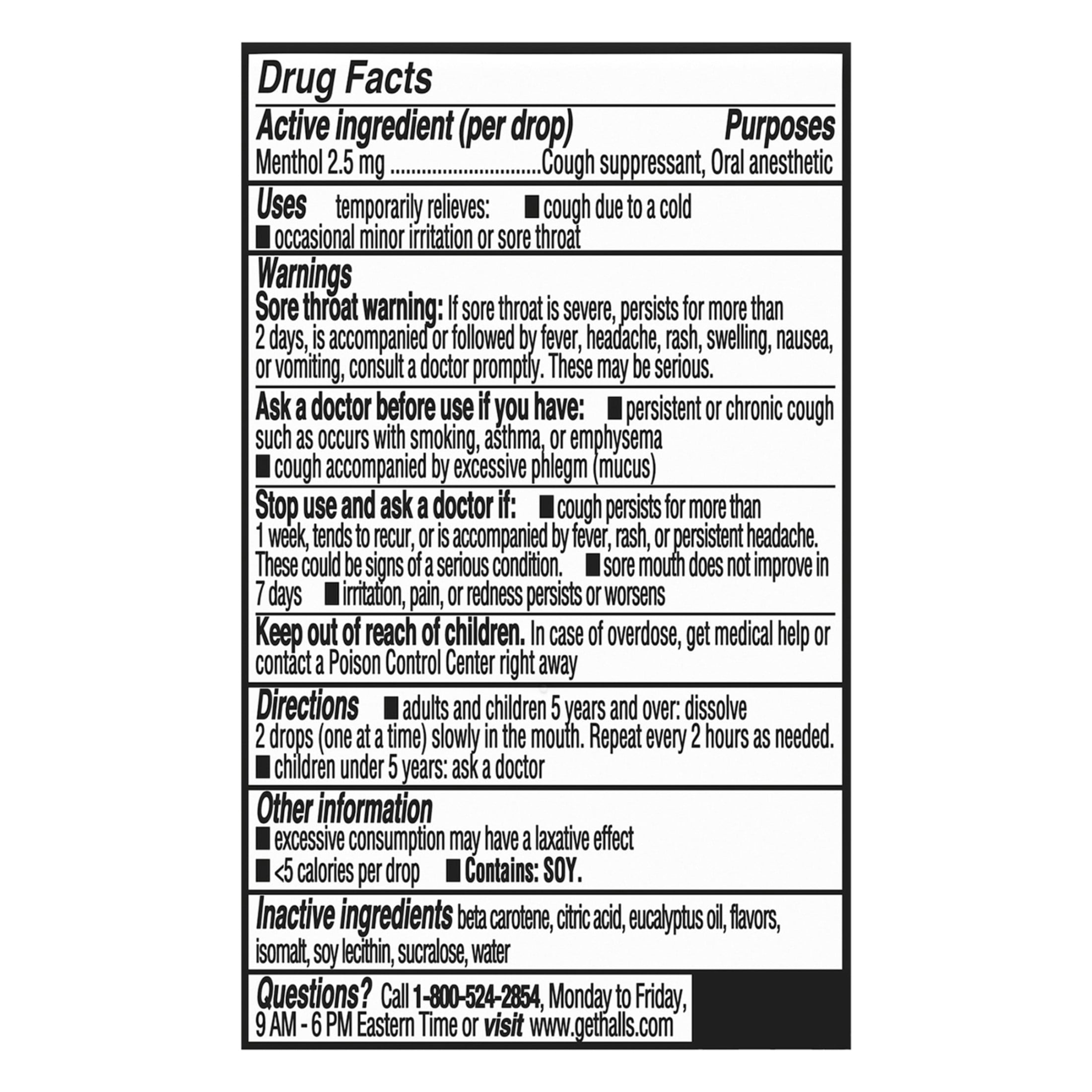 Halls Mini Honey Lemon Sugar-Free Cough Drops 24 Count