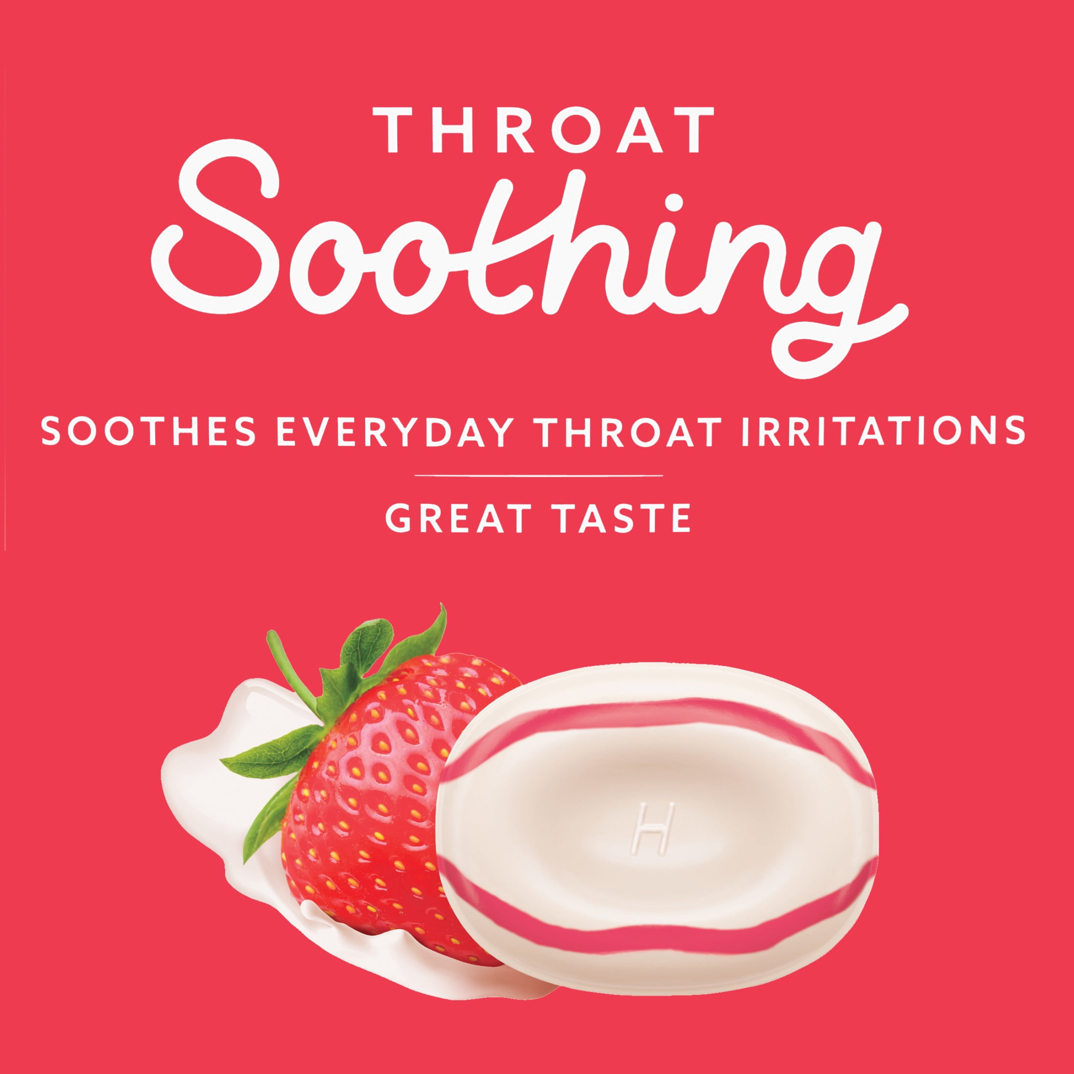Halls Creamy Strawberry Throat Drops Economy Pack 70 Drops for Soothing Throat.