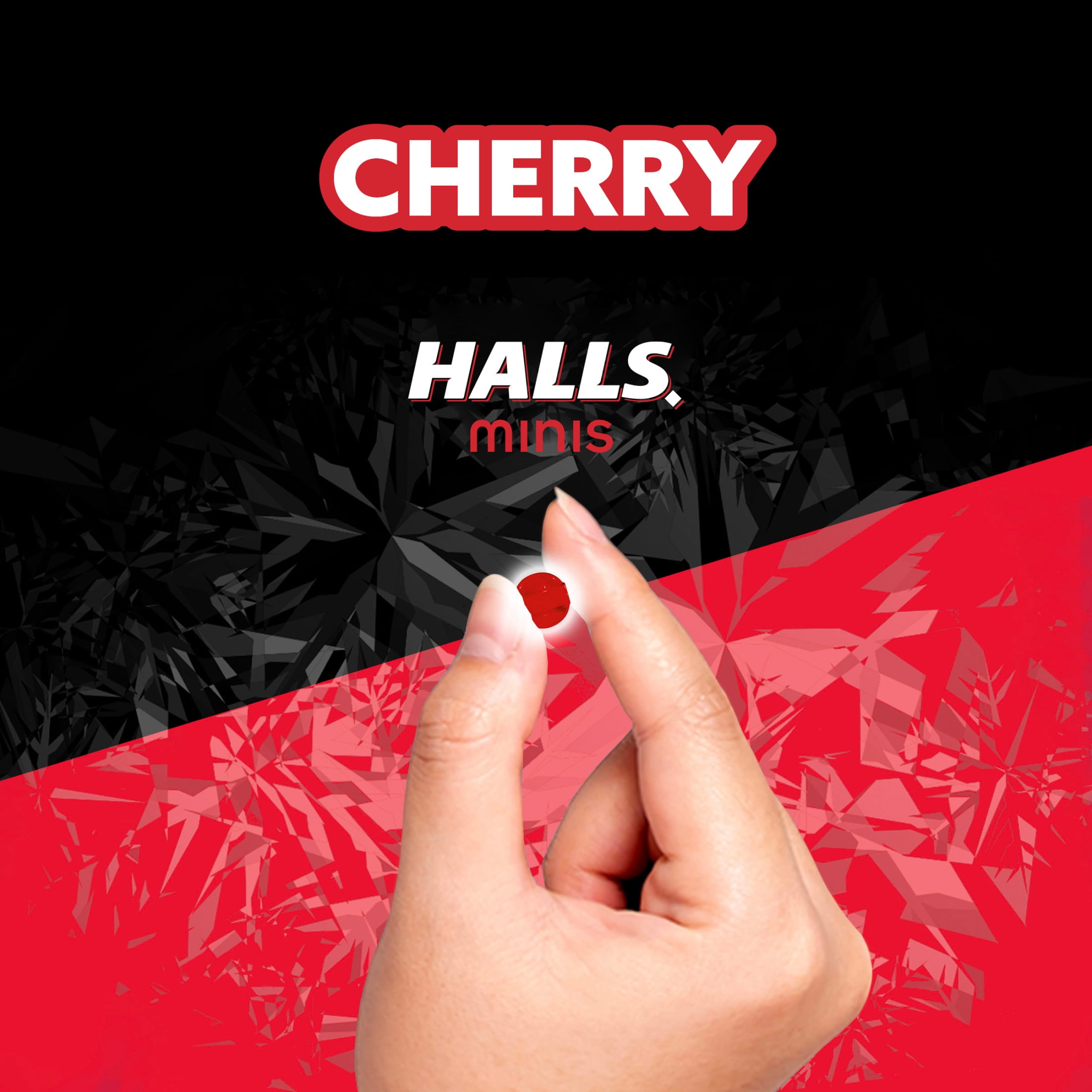 Halls Minis Cherry Flavor Sugar Free Cough Drops 24 Drops