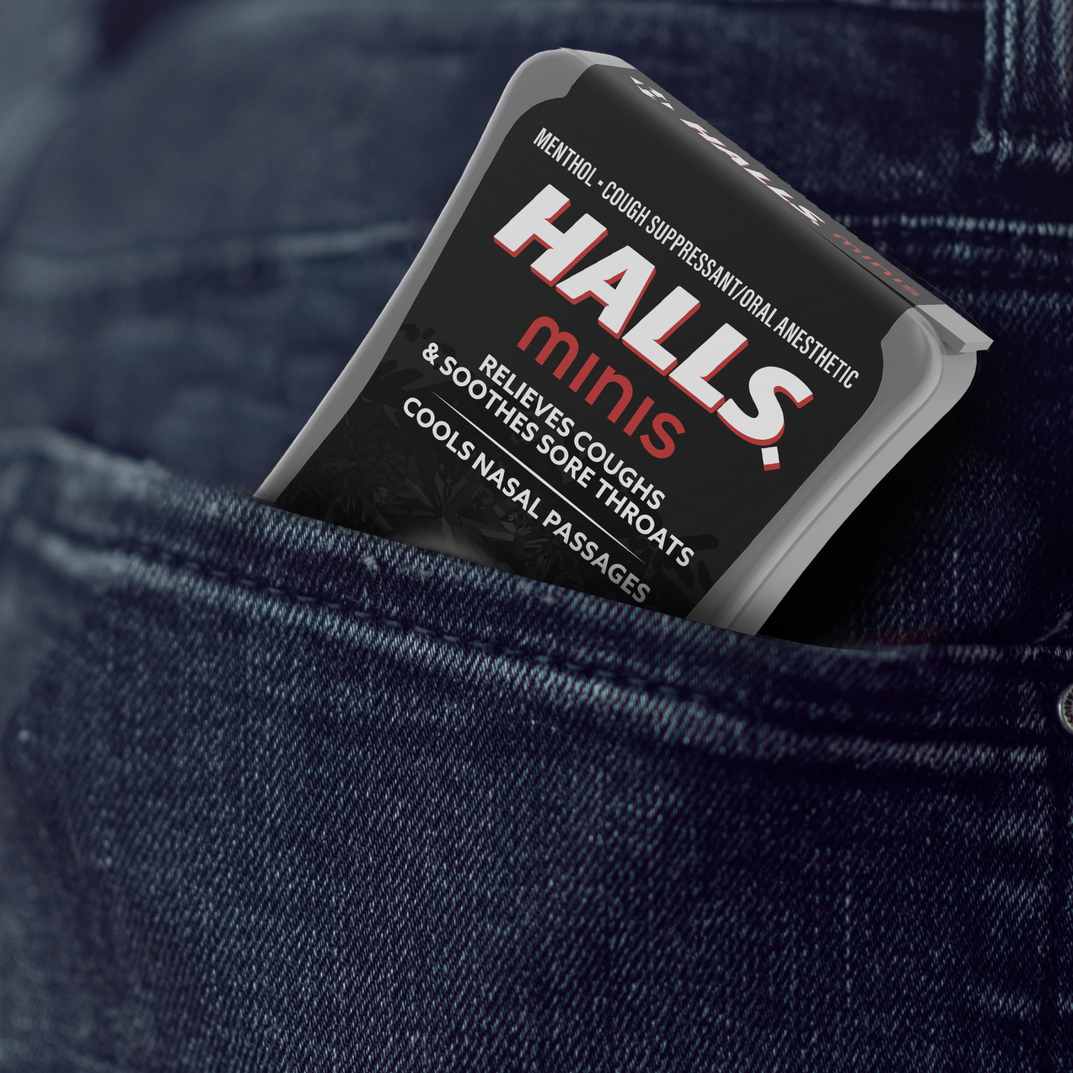 Halls Minis Cherry Flavor Sugar Free Cough Drops 24 Drops