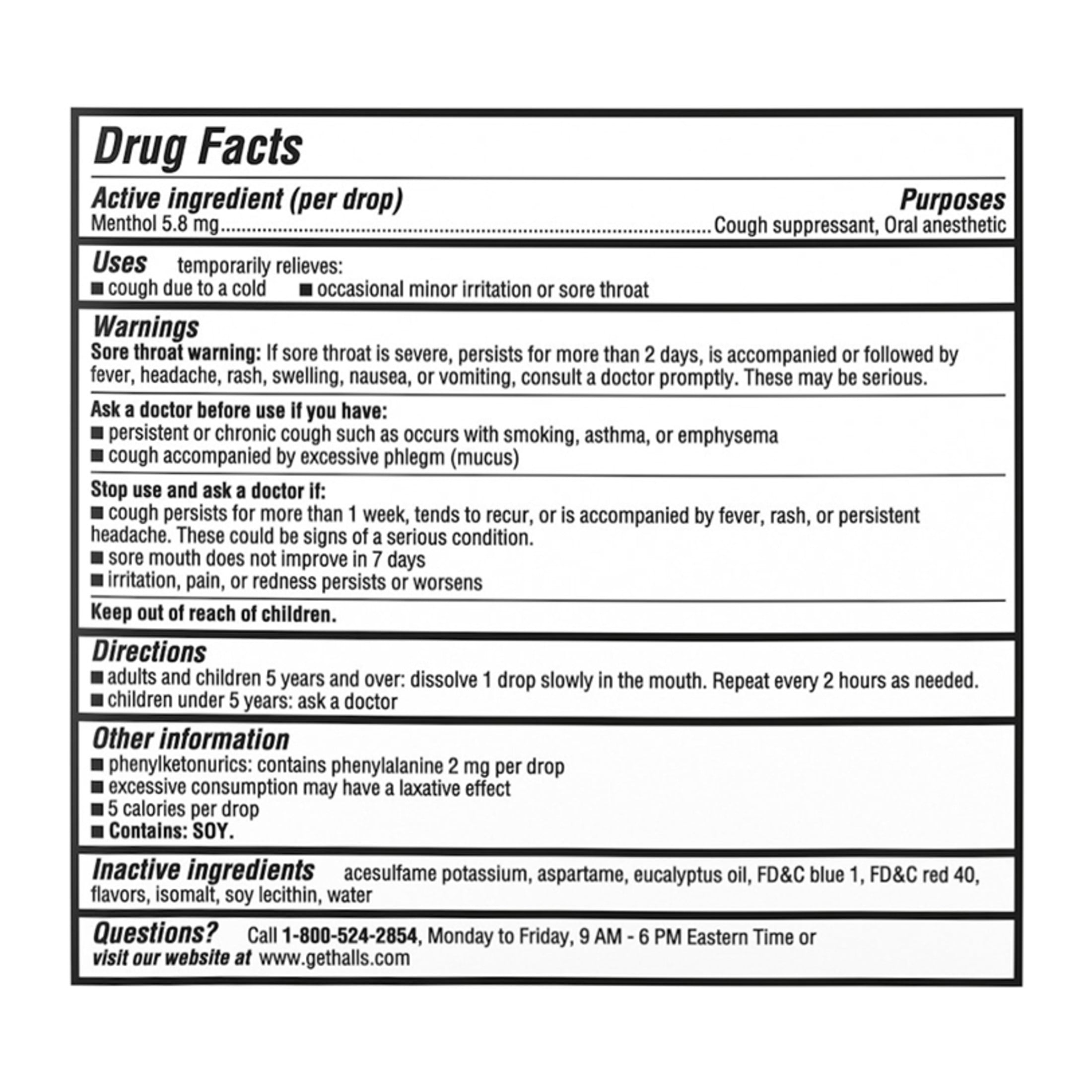 Halls Relief Sugar Free Black Cherry Cough Drops Economy Pack 70 Drops