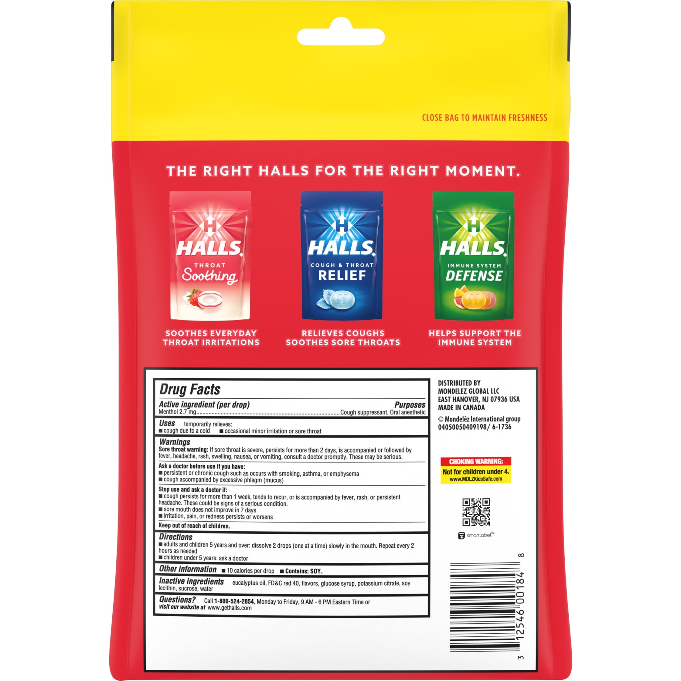Halls Relief Strawberry Cough Drops Economy Pack 80 Drops