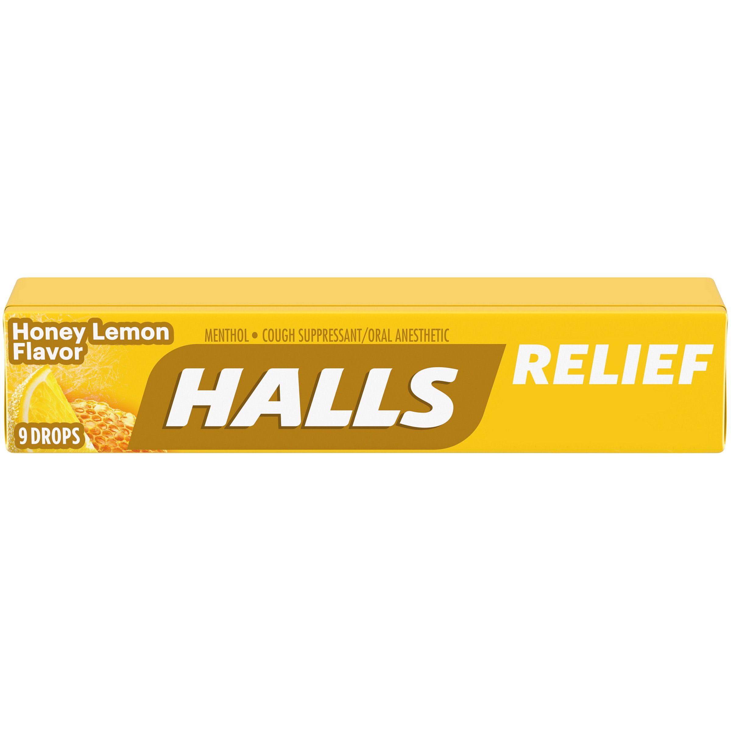 Halls Honey Lemon Relief Cough Drops 9 Pack