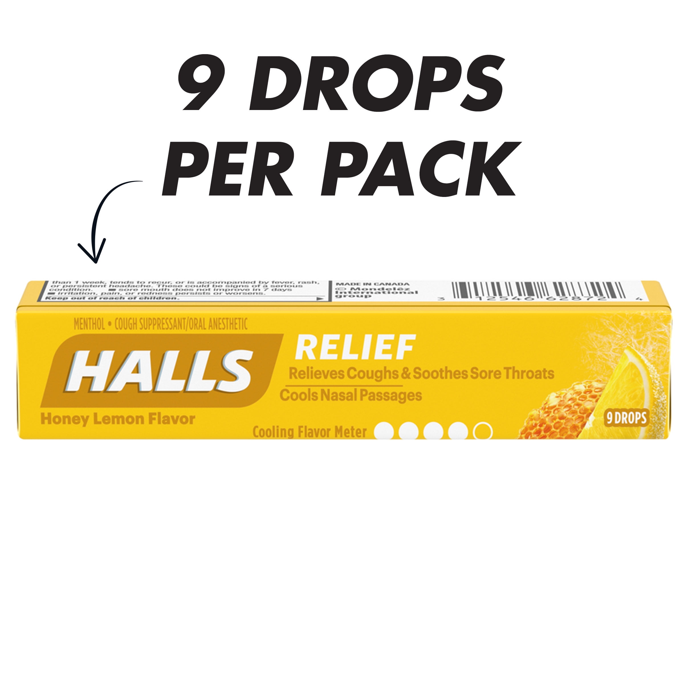 Halls Honey Lemon Relief Cough Drops 9 Pack