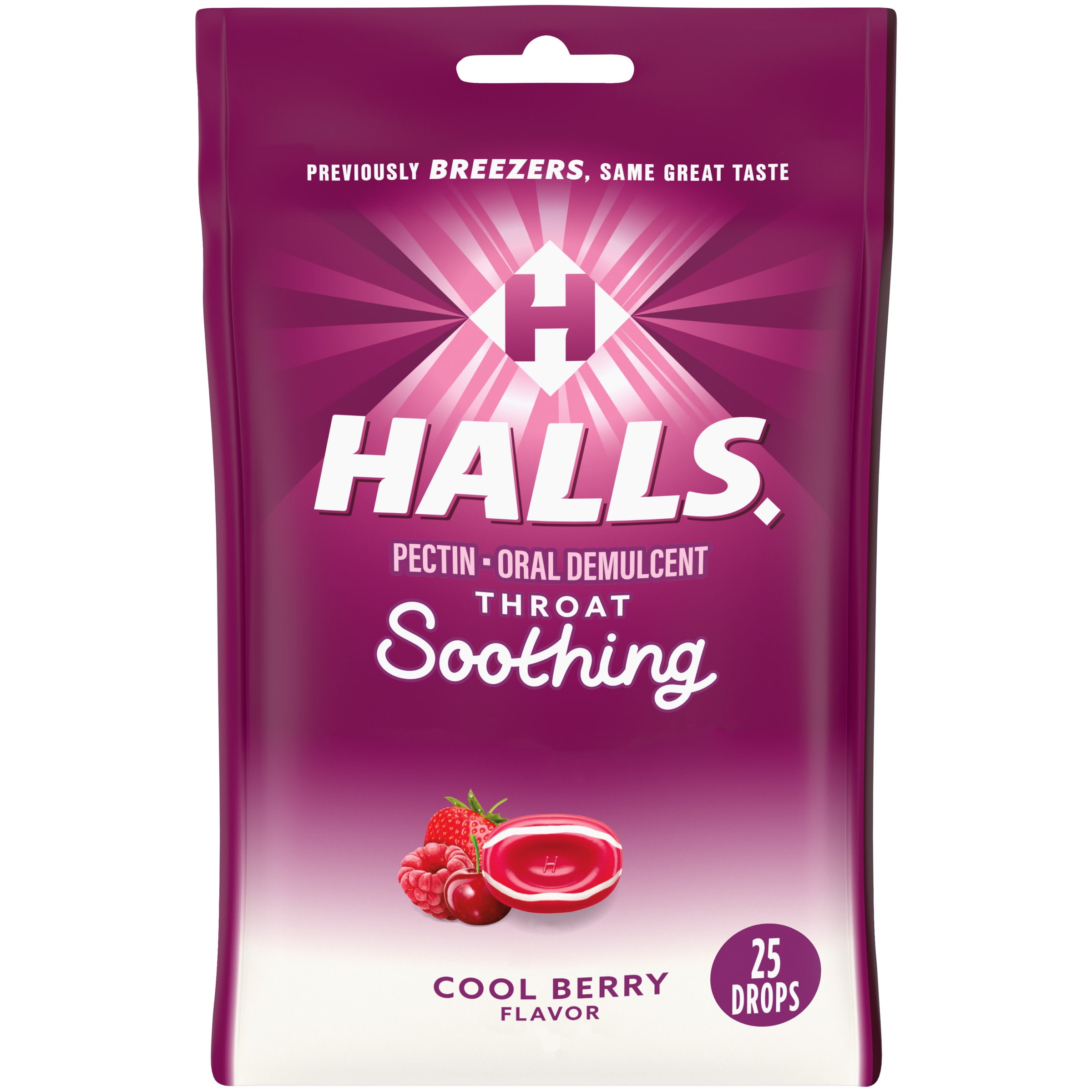 Halls Cool Berry Throat Drops 25ct (Formerly Breezers) 3 Pack
