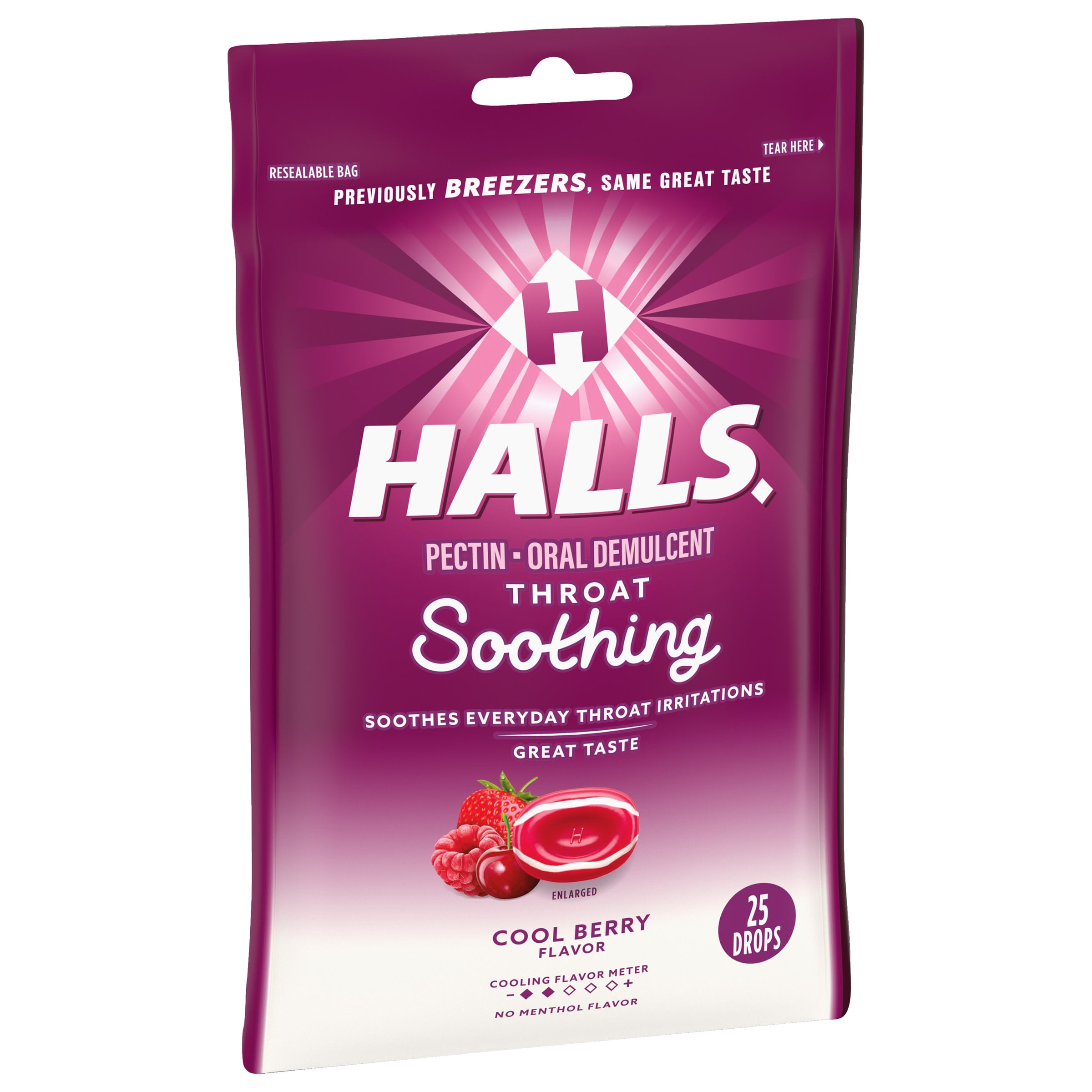 Halls Cool Berry Throat Drops 25ct (Formerly Breezers) 3 Pack