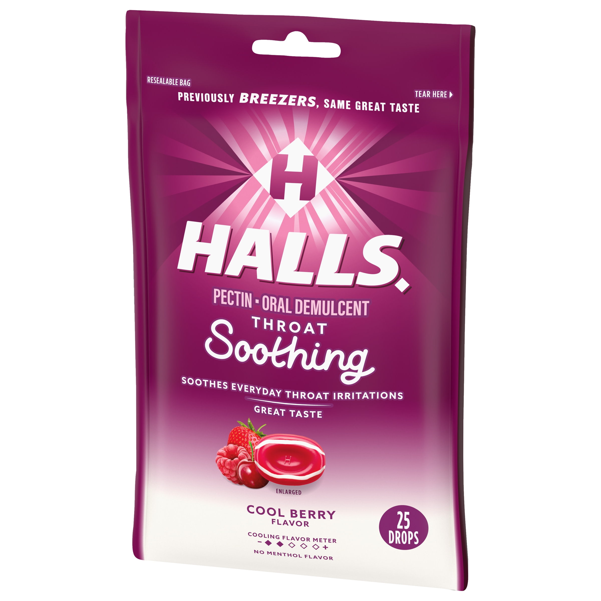 Halls Cool Berry Throat Drops 25ct (Formerly Breezers) 3 Pack