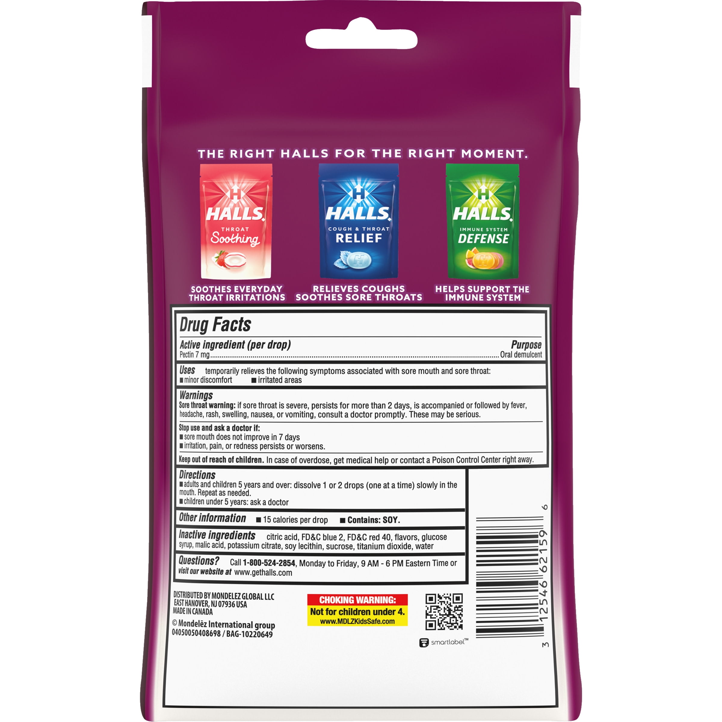 Halls Cool Berry Throat Drops 25ct (Formerly Breezers) 3 Pack