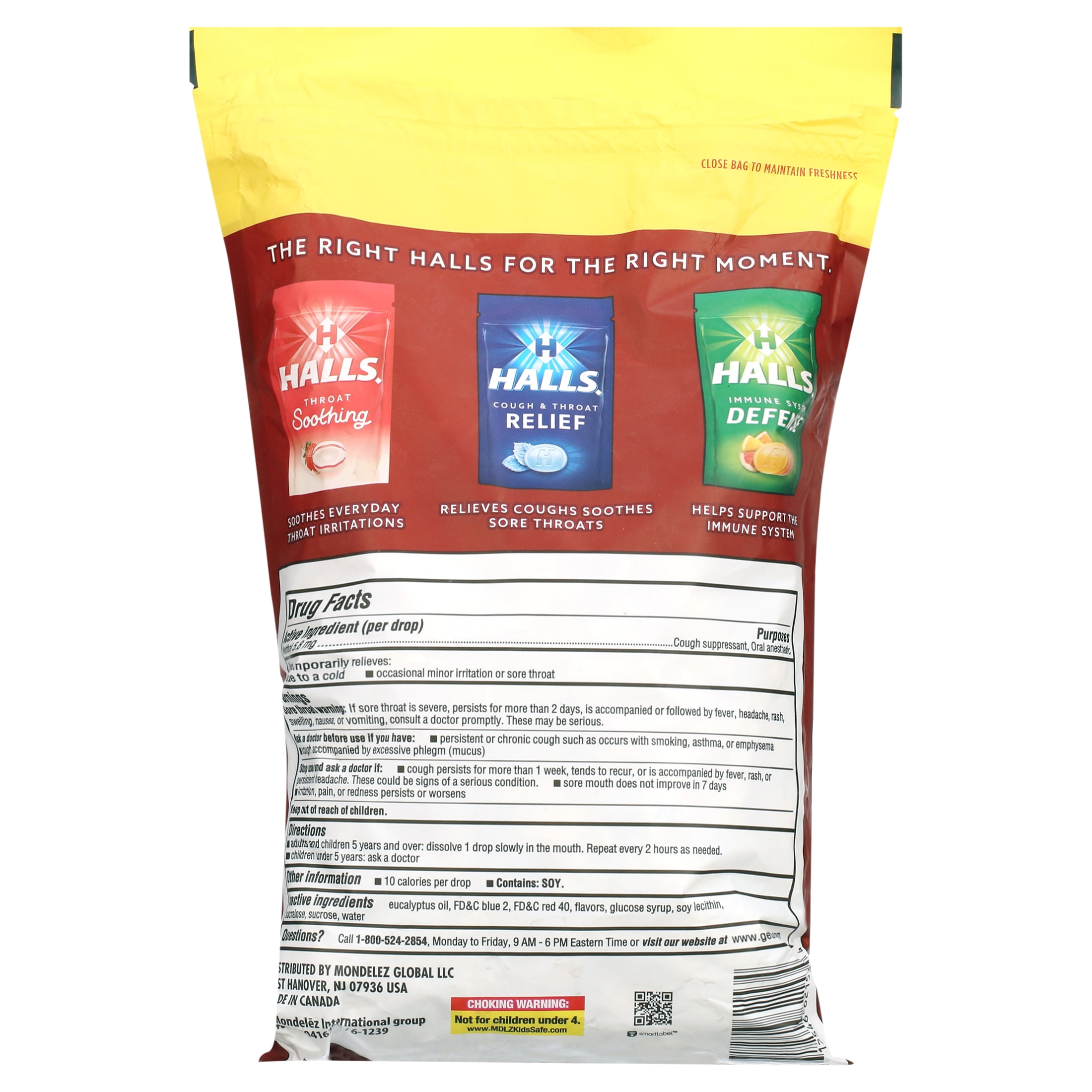 Halls Cherry Cough Suppressant Oral Anesthetic Drops 200 Count