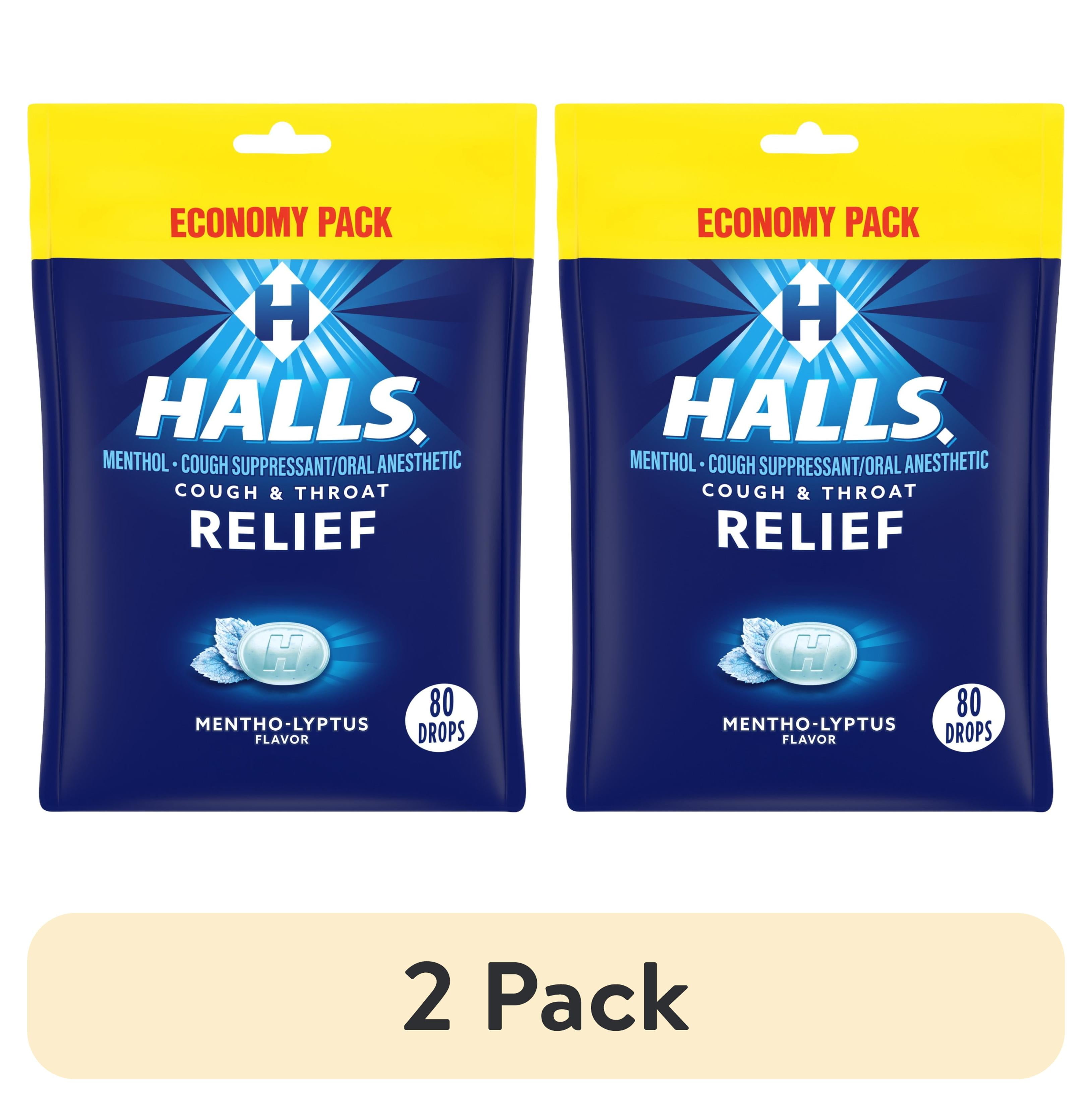Halls Relief Mentho-Lyptus Cough Drops 2 Pack Economy Pack 80 Drops