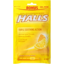 Halls Relief Honey Lemon Cough Drops 40 Total Drops