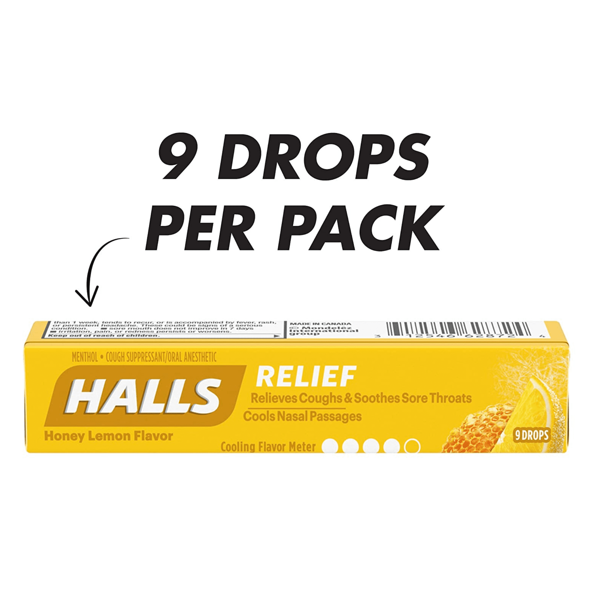 Halls Relief Honey Lemon Cough Drops 20 Packs 9 Drops Total