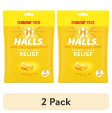 Halls Relief Honey Lemon Cough Drops Economy Pack 80 Drops 2 Pack