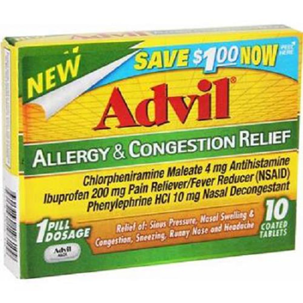 Advil Allergy Congestion Relief Tablets 1 Count Headache Pain Relief Grab Varieties Flavors